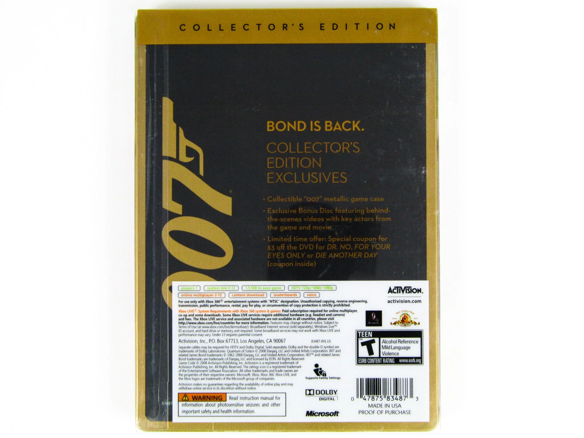 007 Quantum Of Solace [Collector's Edition] (Xbox 360) - Image 2