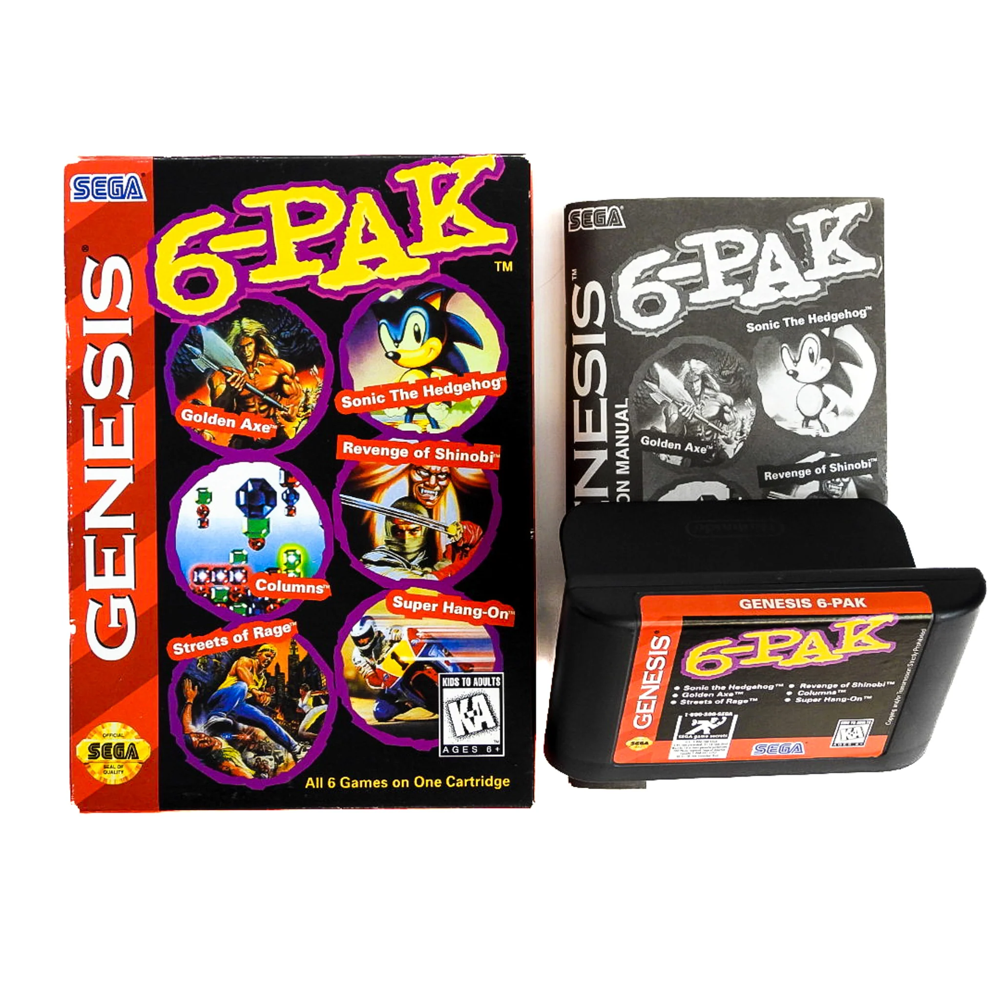 6-Pak [Cardboard Box] (Sega Genesis) - Image 2