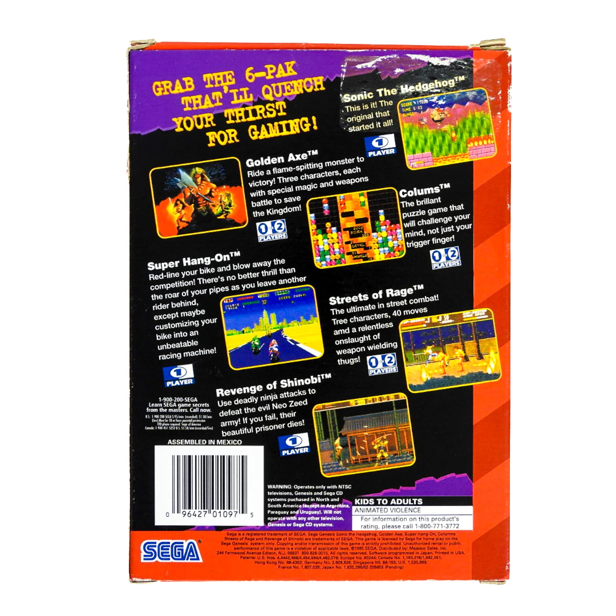 6-Pak [Cardboard Box] (Sega Genesis) - Image 4