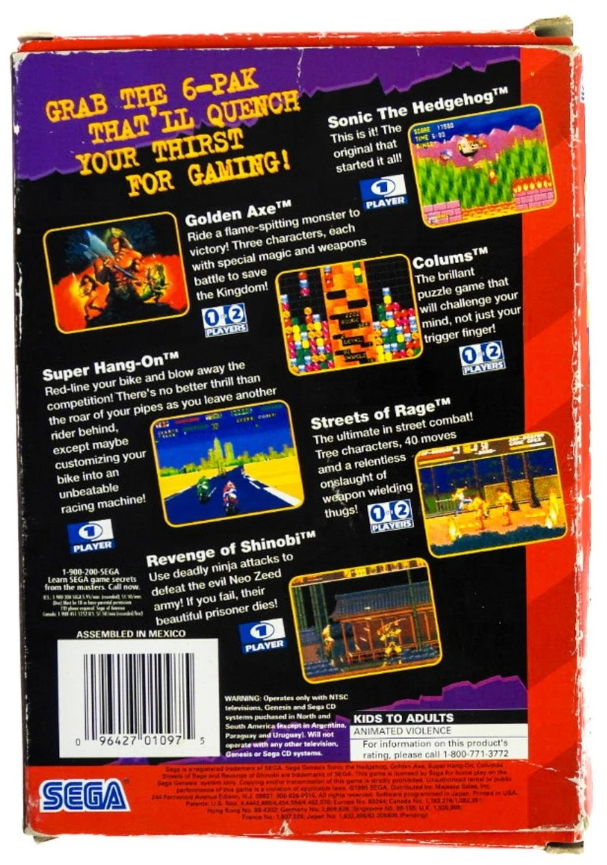 6-Pak [Cardboard Box] (Sega Genesis) - Image 8