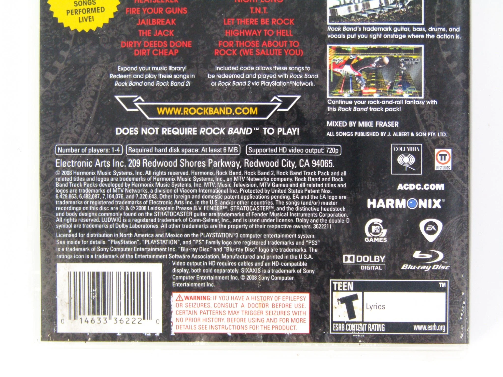 AC/DC Live Rock Band Track Pack (PlayStation 3 / PS3) - Image 5