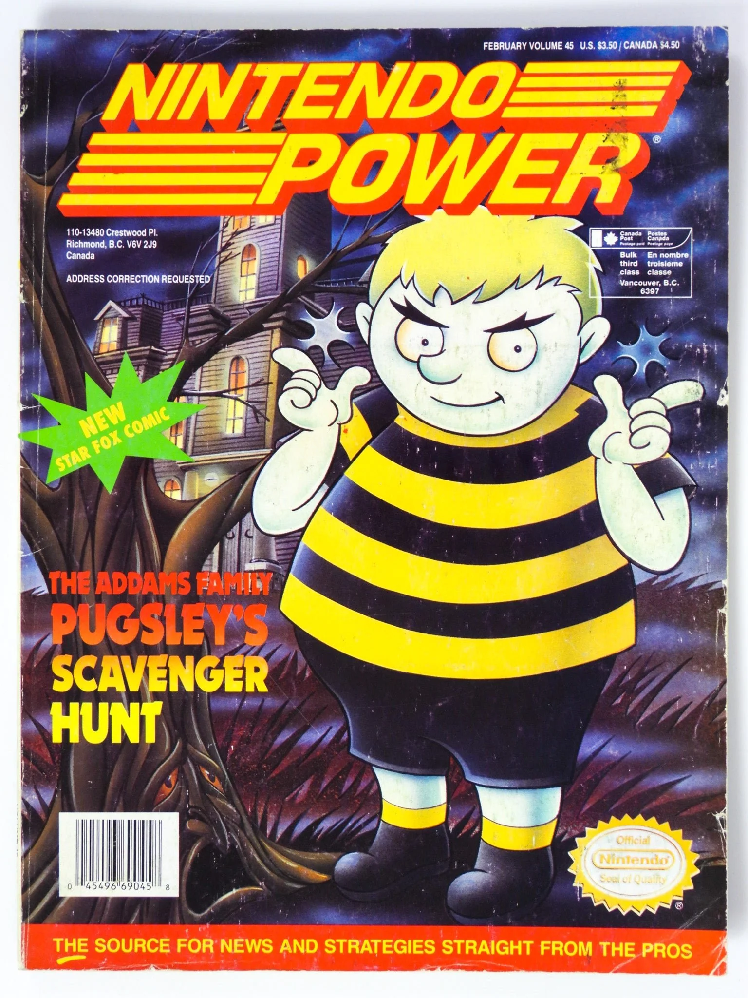 Addam's Family Pugsley's Scavenger Hunt [Volume 45] [Nintendo Power] (Magazines) - Image 3