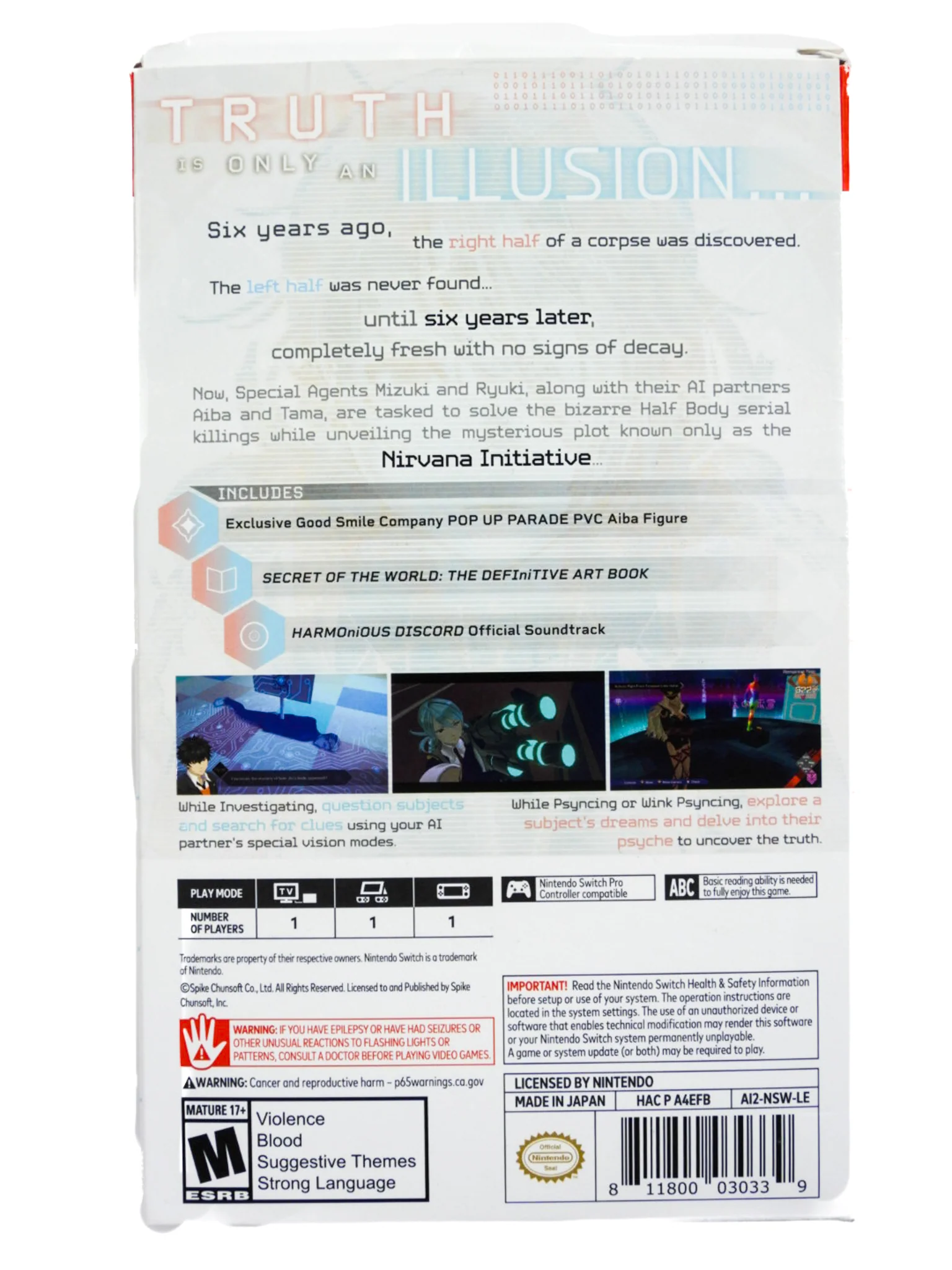 AI: The Somnium Files: Nirvana Initiative [Collectors Edition] (Nintendo Switch) - Image 3