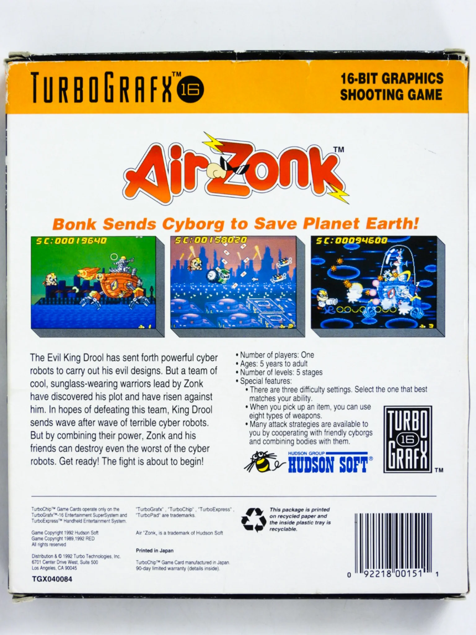 Air Zonk (TurboGrafx-16) - Image 2