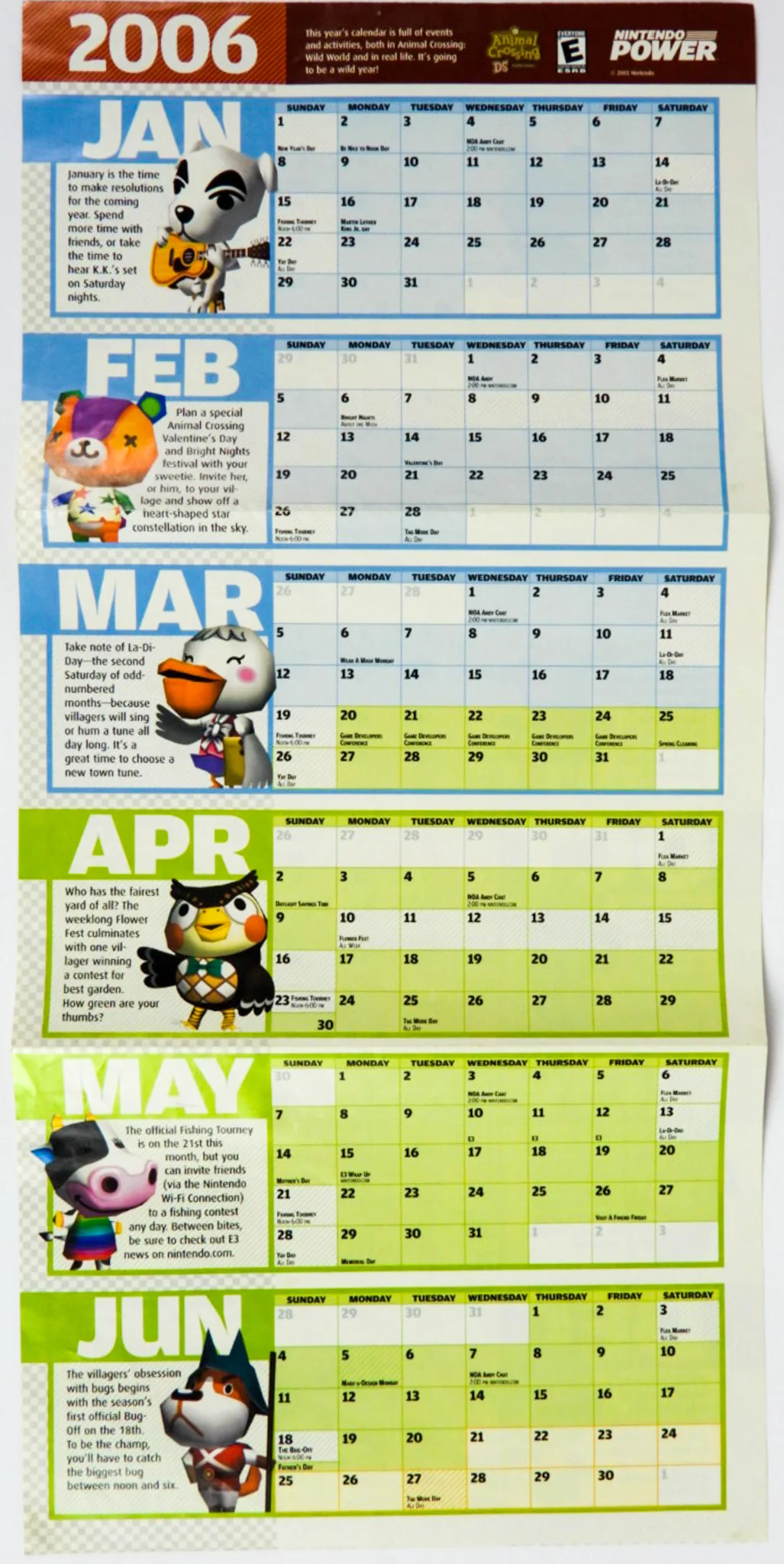 Animal Crossing Wild World 2006 Calendar [Nintendo Power] [Poster] (Nintendo DS) - Image 2