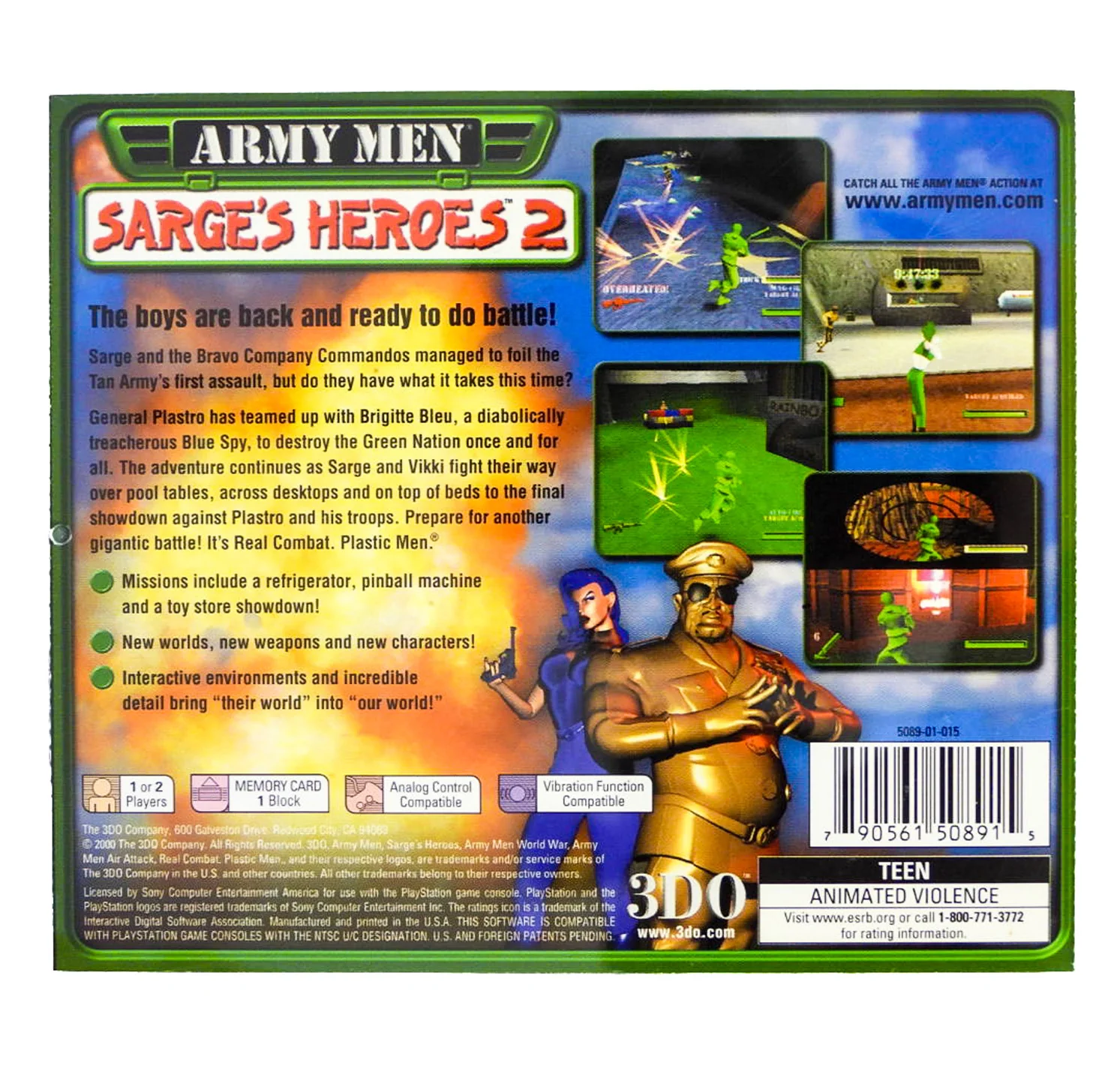 Army Men: Sarge's Heroes 2 (PlayStation / PS1) - Image 4