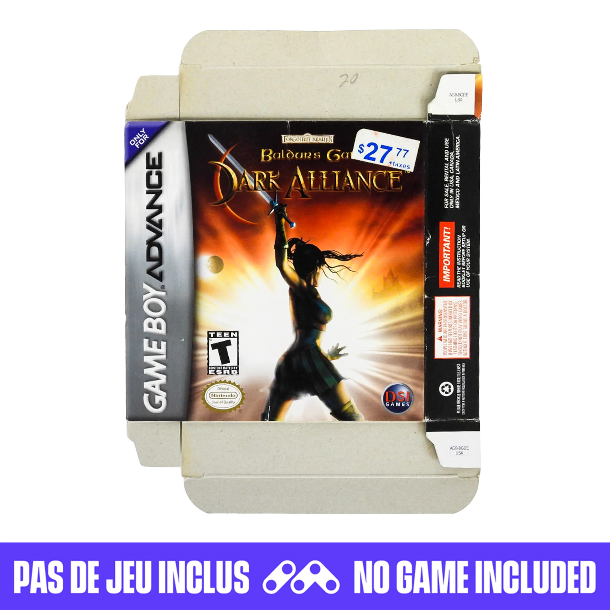 Baldur's Gate Dark Alliance (Nintendo Game Boy Advance / GBA)