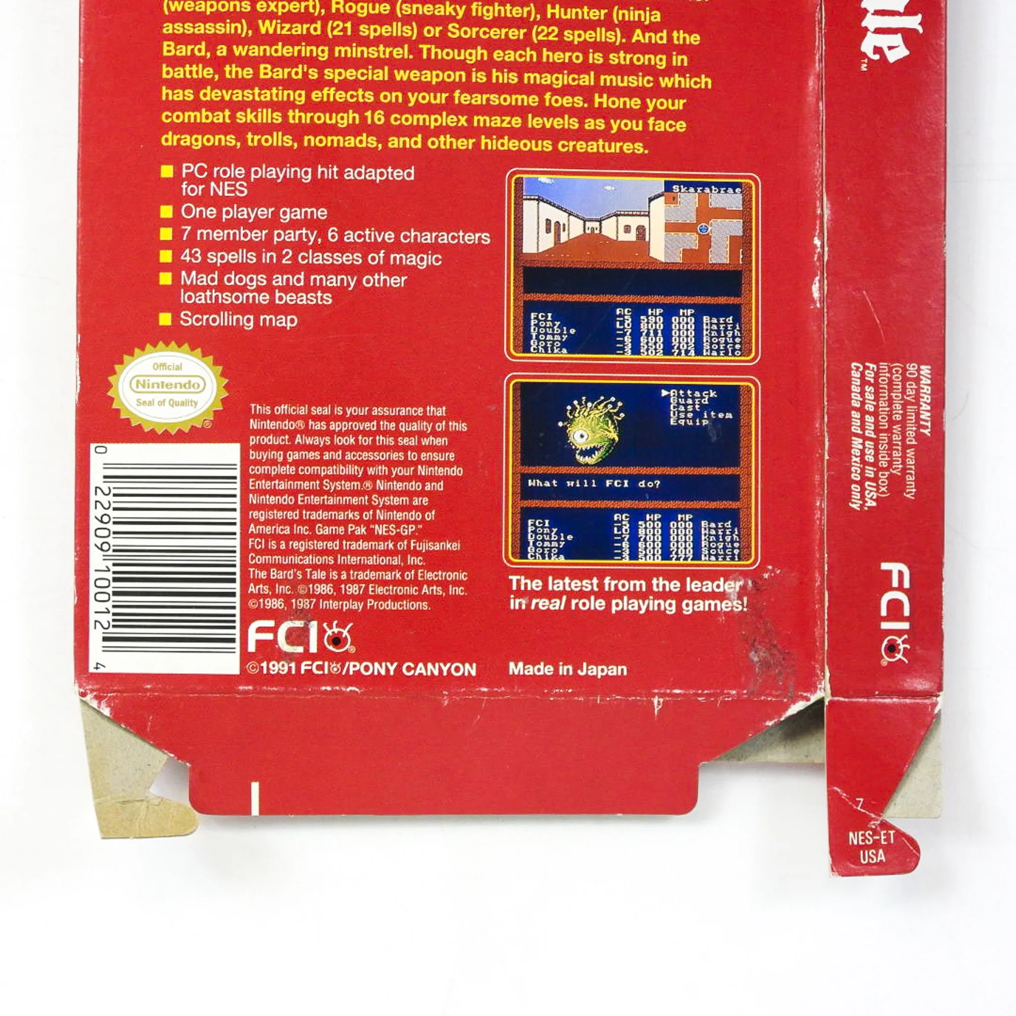Bard's Tale [Box] (Nintendo / NES) - Image 5