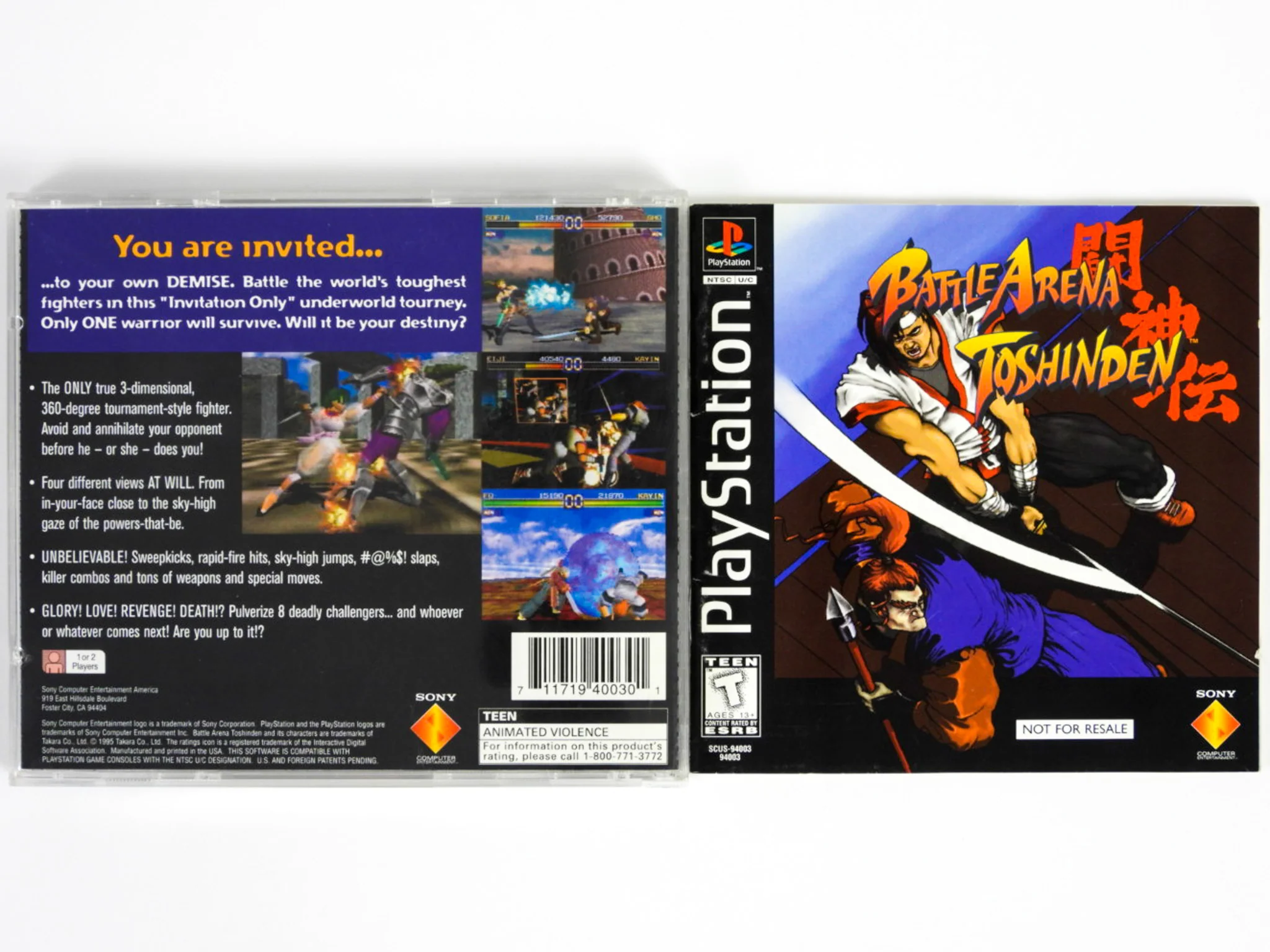 Battle Arena Toshinden [Not For Resale] (PlayStation / PS1) - Image 2