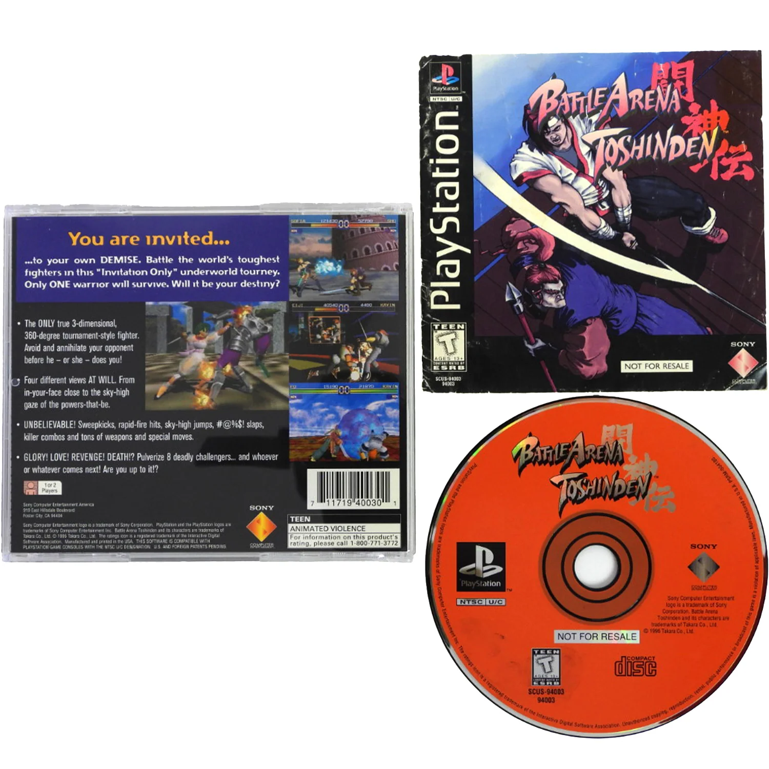 Battle Arena Toshinden [Not For Resale] (PlayStation / PS1) - Image 8