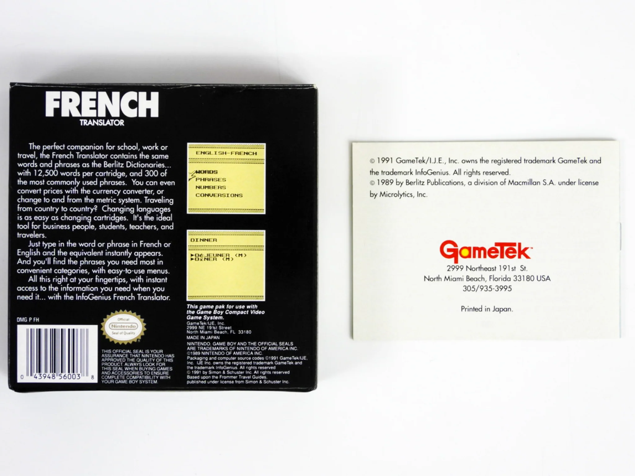 Berlitz French Translator (Nintendo Game Boy) - Image 2