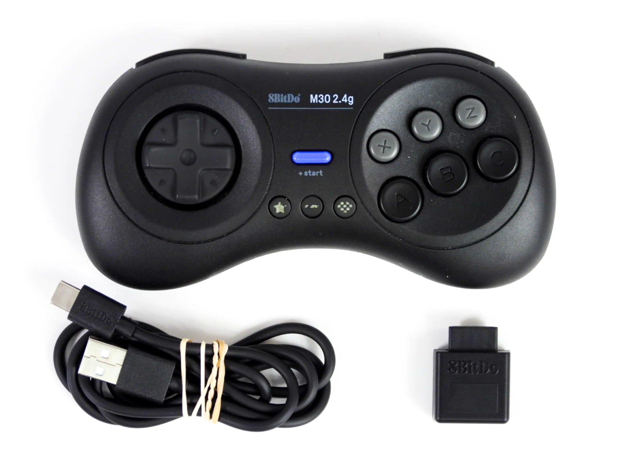 Black M30 2.4G Wireless Bluetooth Gamepad [8BitDo] (Sega Genesis) - Image 3