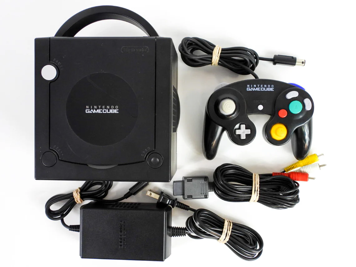 Nintendo GameCube System [DOL-001] Black with 1 Assorted Controller - Image 2