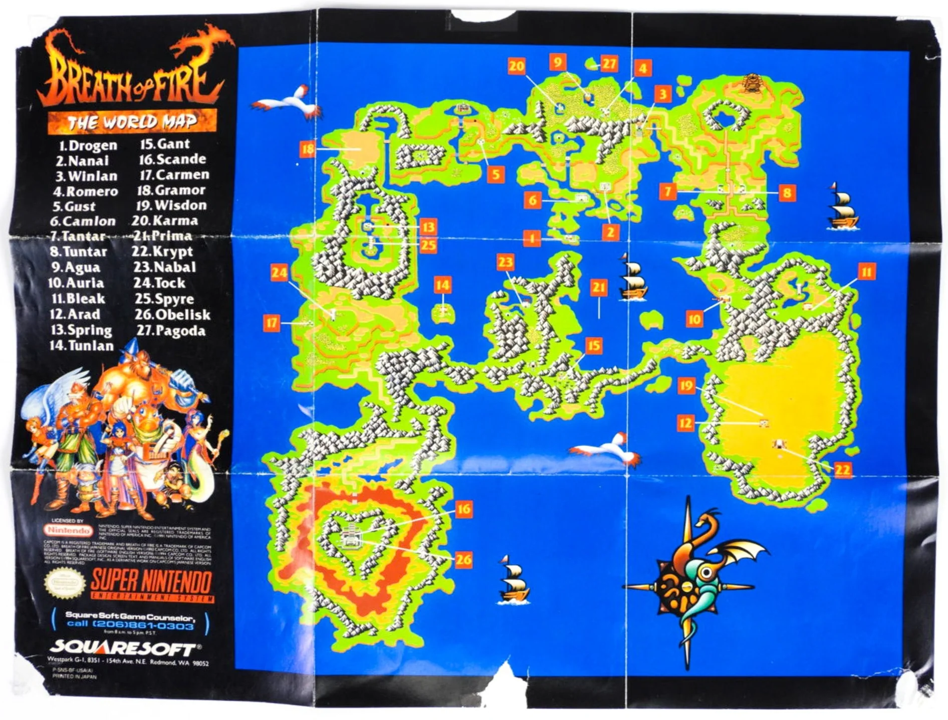 Breath Of Fire [Map] (Super Nintendo / SNES) - Image 7