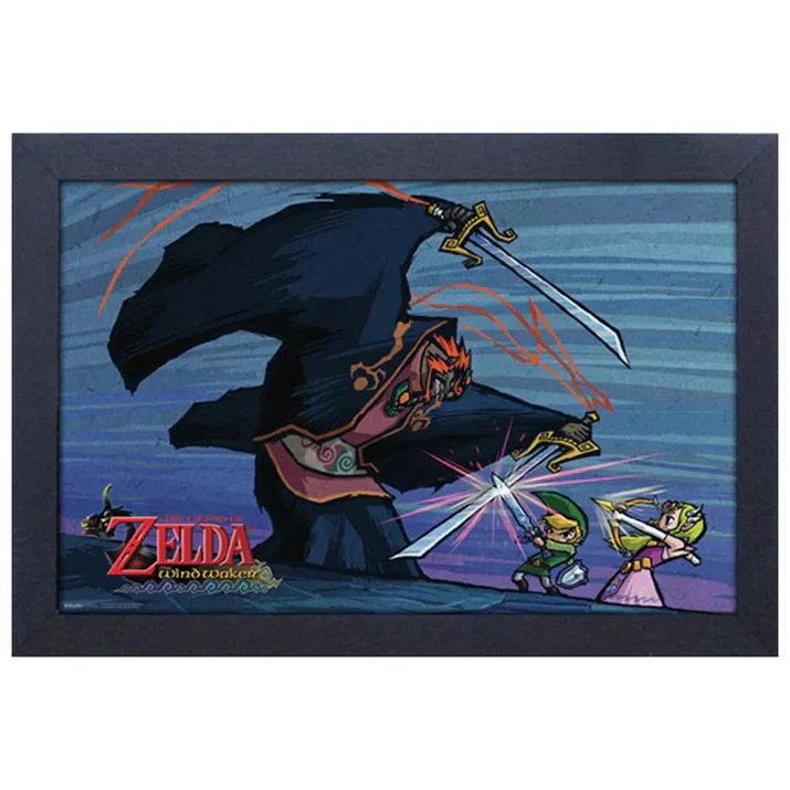 Cadre bataille Link contre Ganon Zelda Wind Waker
