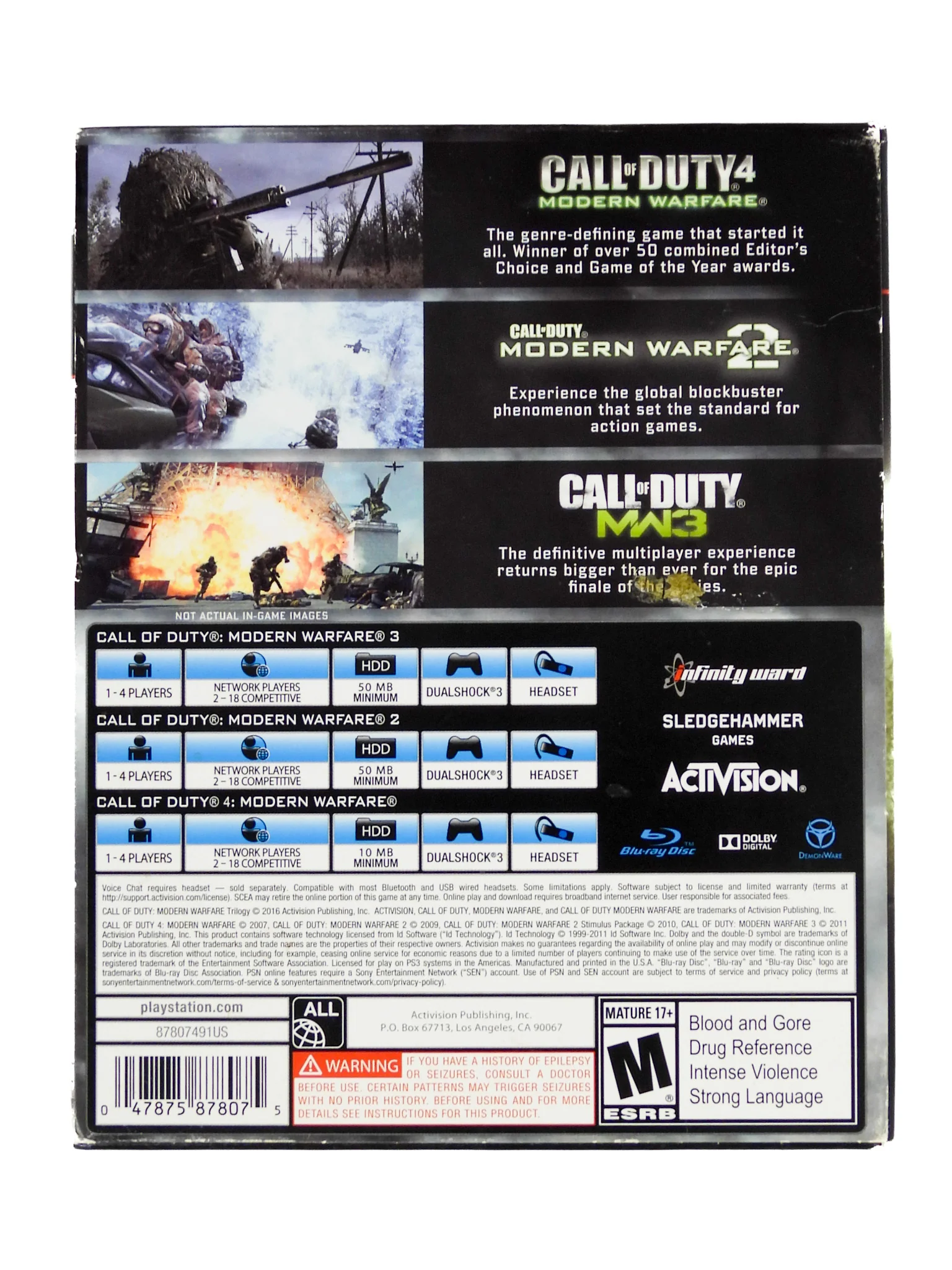 Call Of Duty Modern Warfare Trilogy (PlayStation 3 / PS3) - Image 2