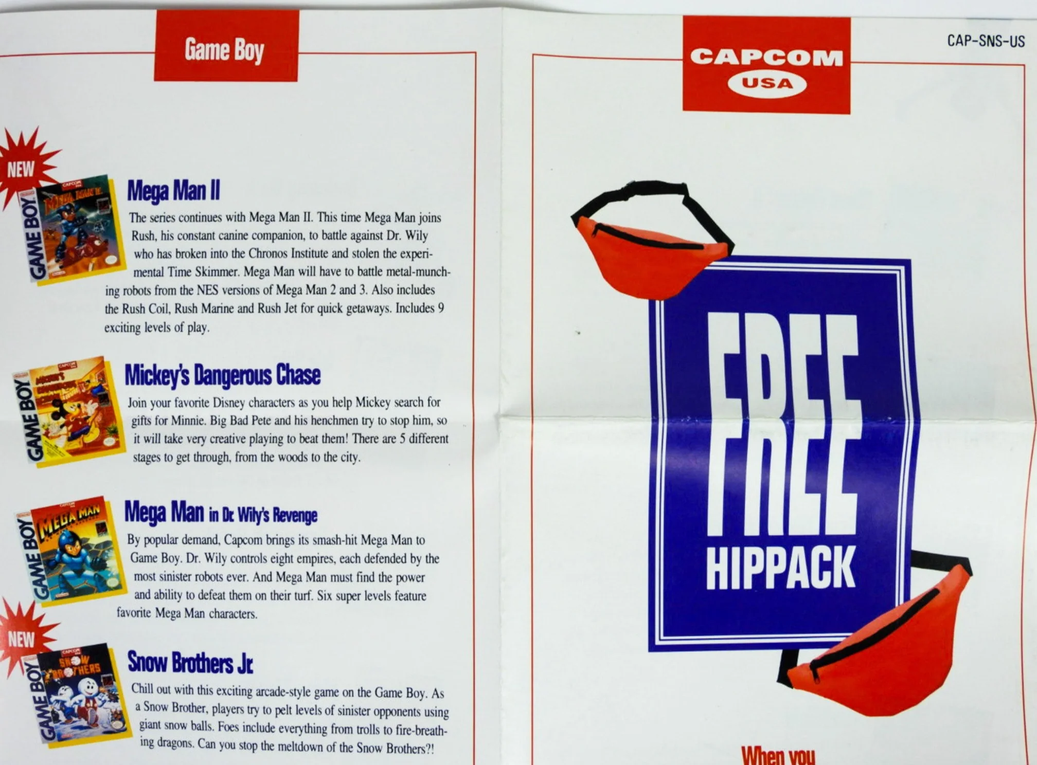 Capcom USA Free Hippack [Poster] (Super Nintendo / SNES) - Image 3