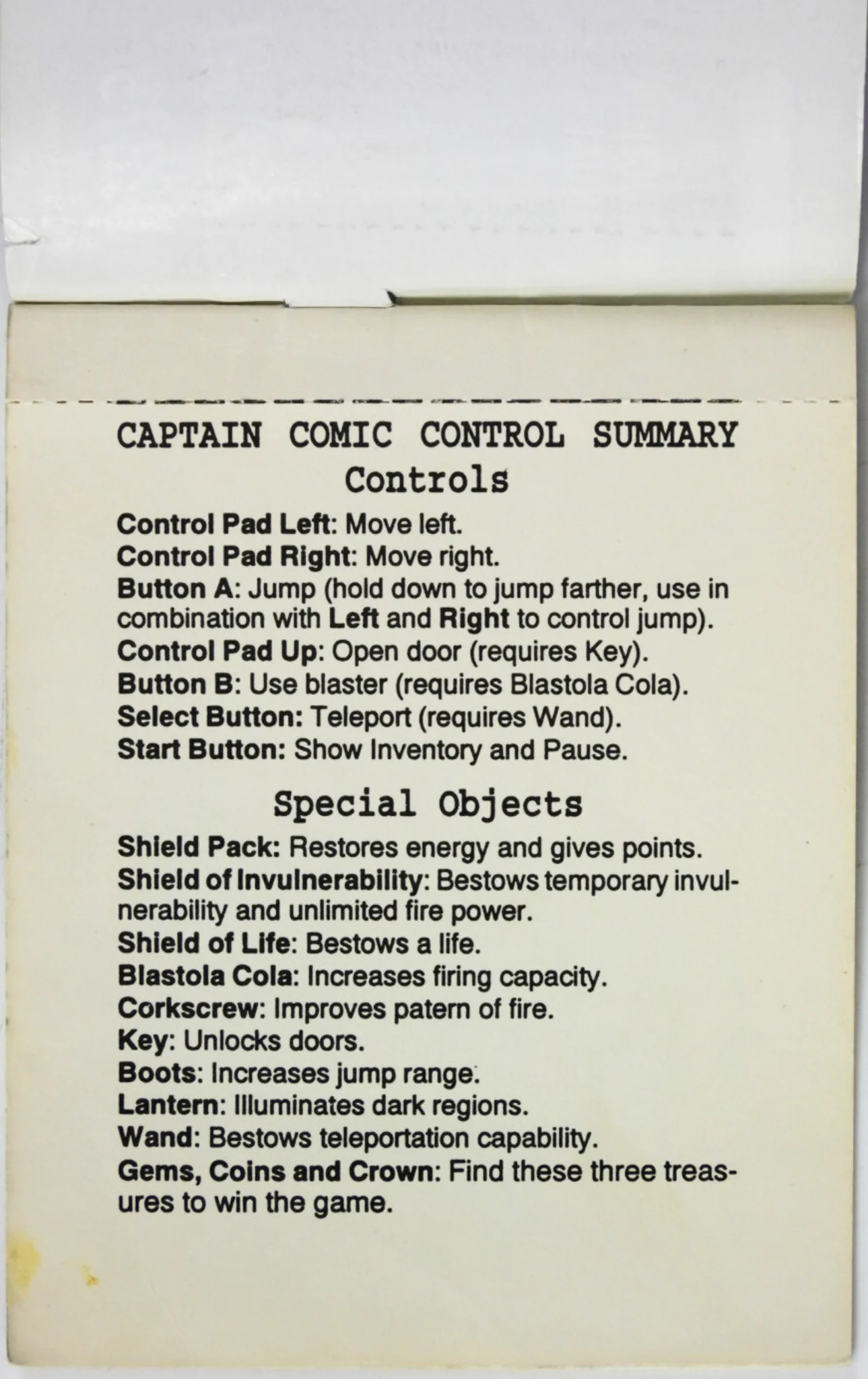 Captain Comic [Manual] (Nintendo / NES) - Image 4