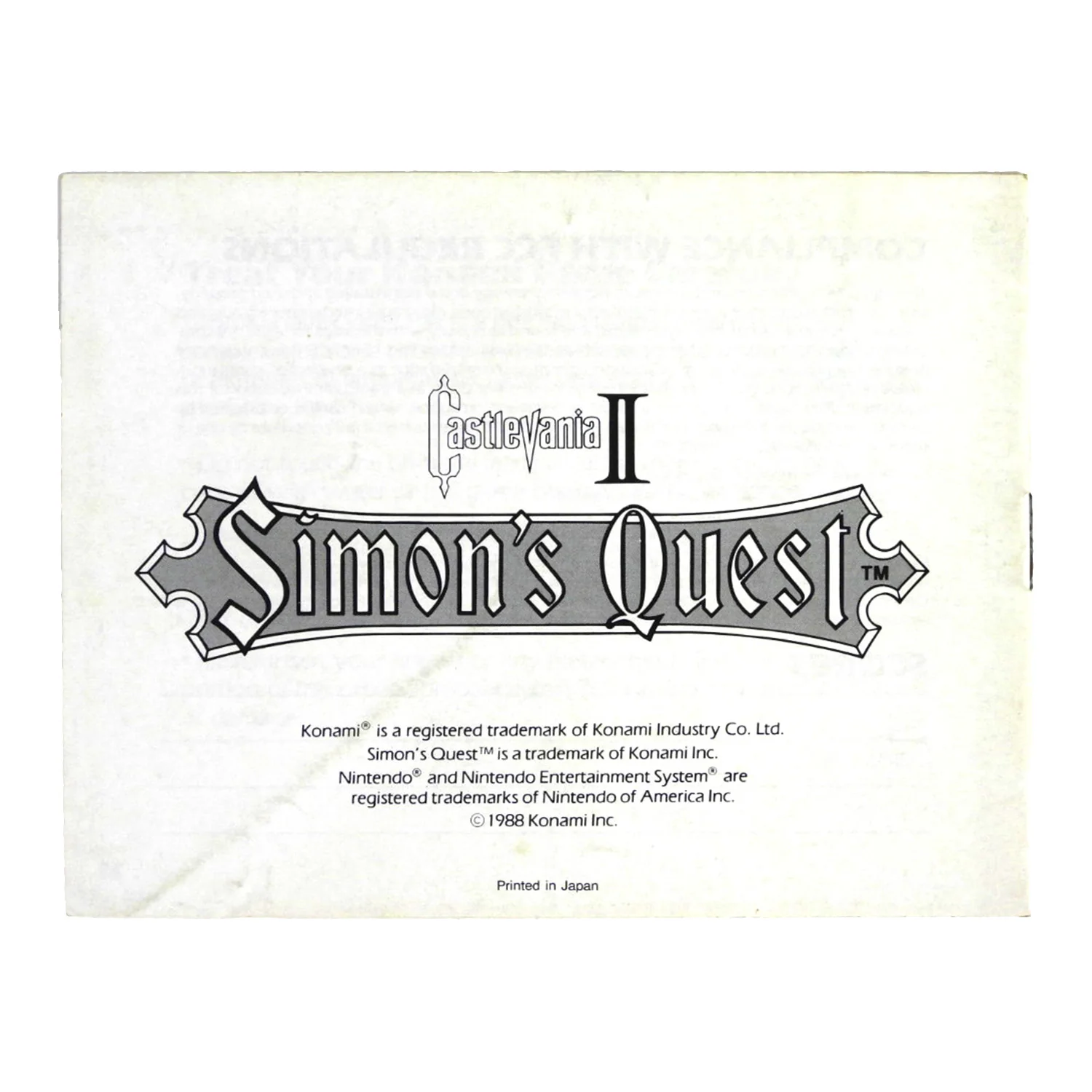Castlevania II 2 Simon's Quest [Manual] (Nintendo / NES) - Image 2