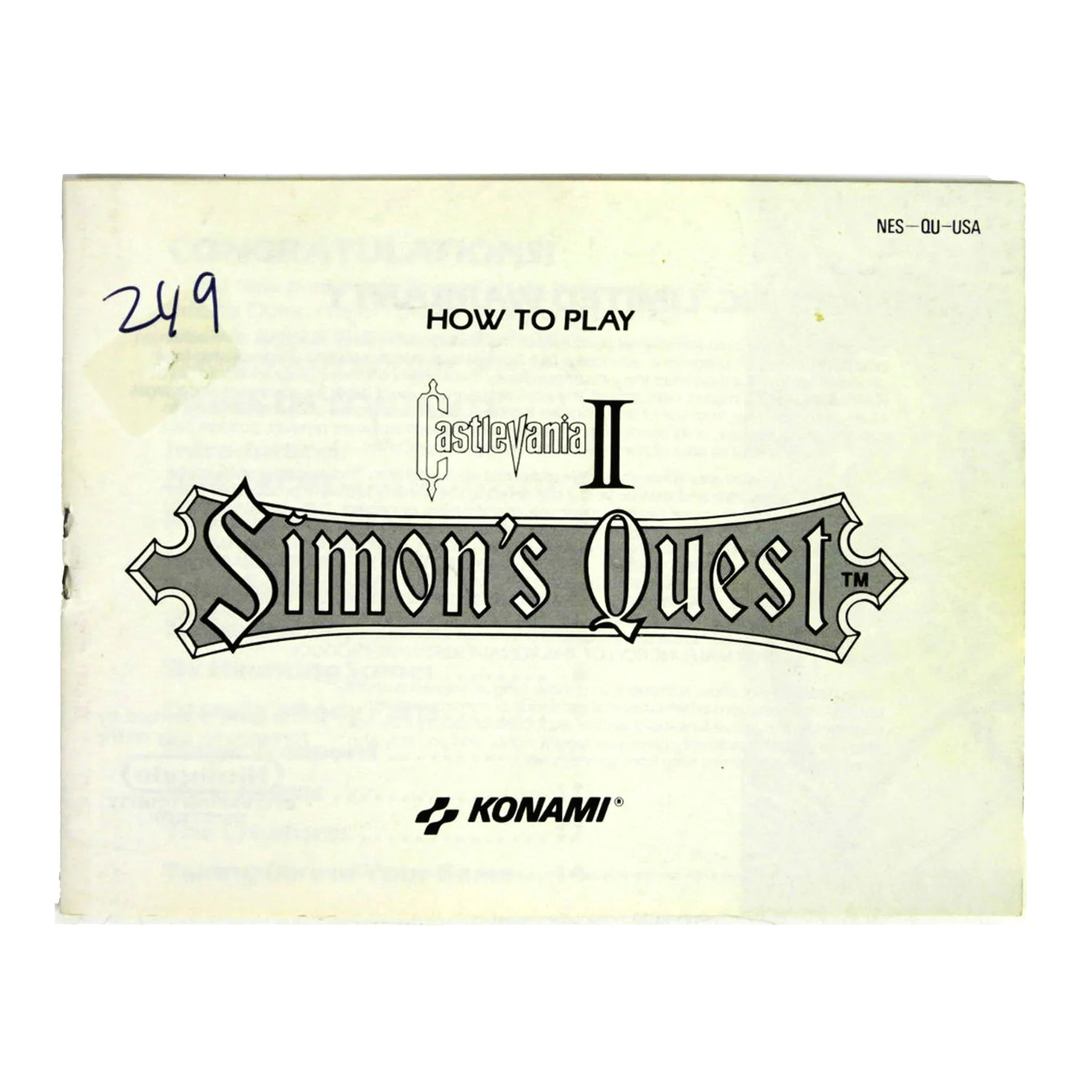 Castlevania II 2 Simon's Quest [Manual] (Nintendo / NES) - Image 3