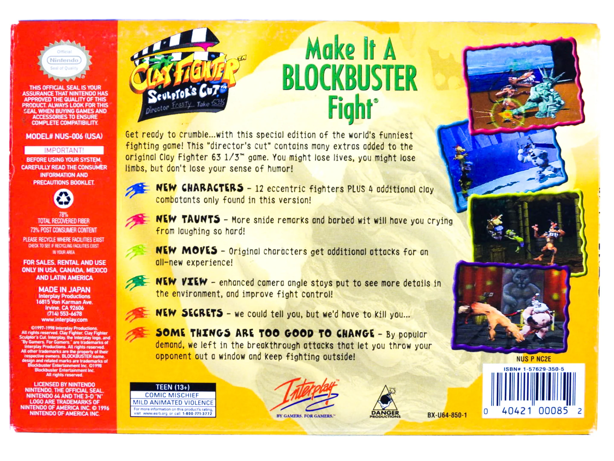 Clay Fighter Sculptors Cut (Nintendo 64 / N64) - Image 4