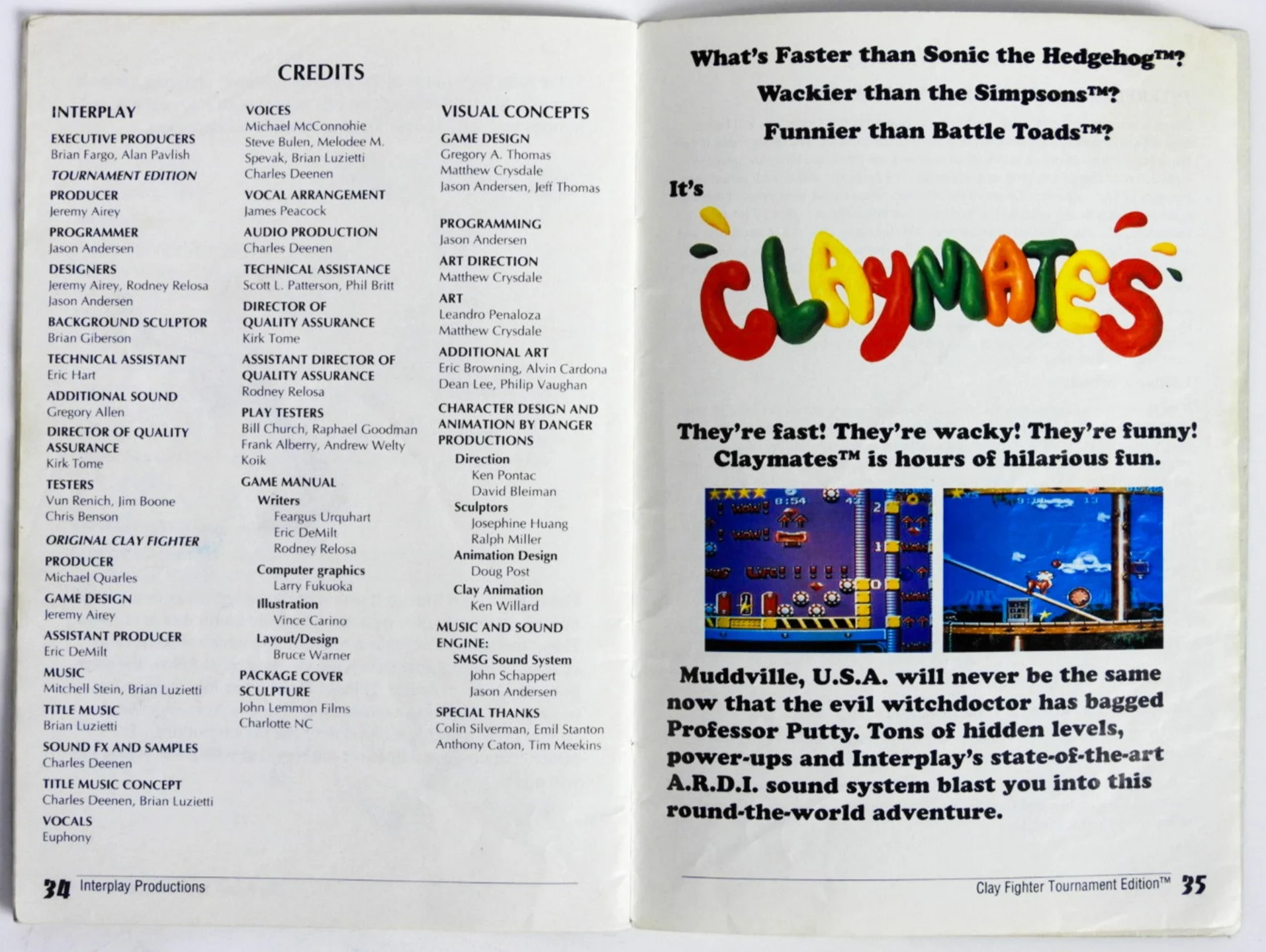 Clay Fighter Tournament Edition [Manual] (Super Nintendo / SNES) - Image 4