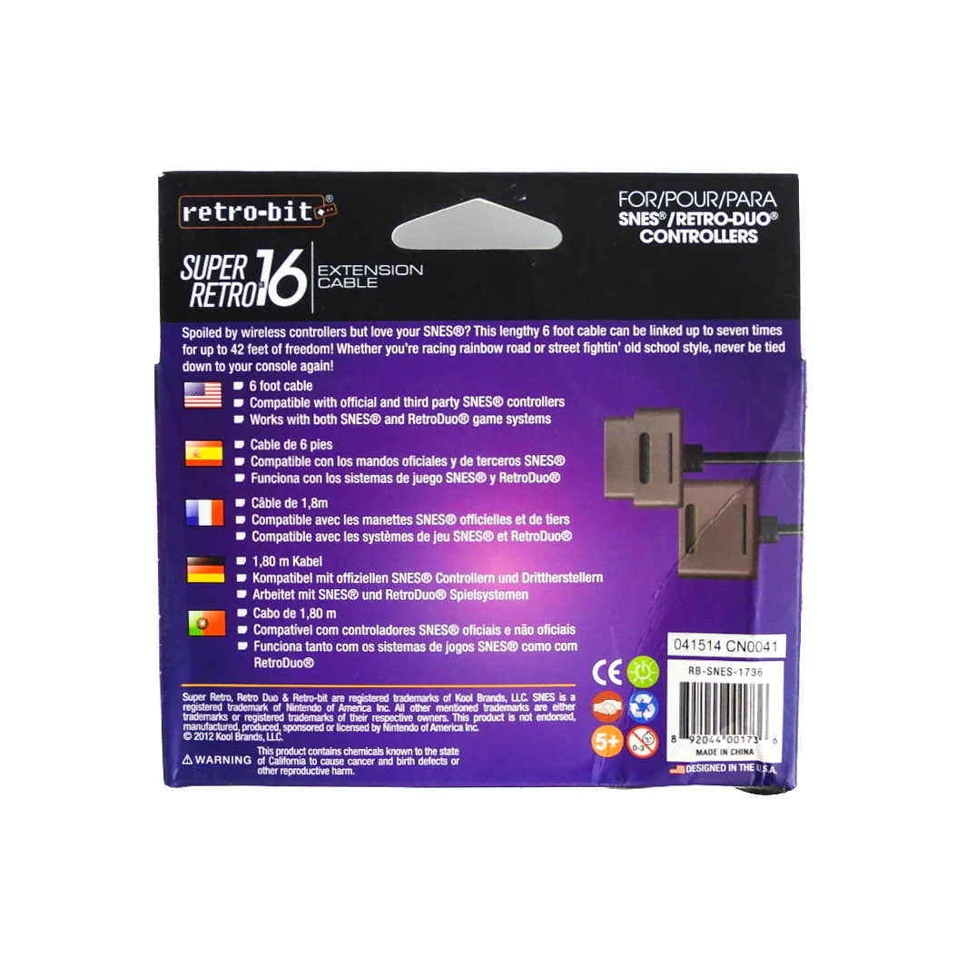 Controller Extension Cable [Retro-Bit] (Super Nintendo / SNES) - Image 2