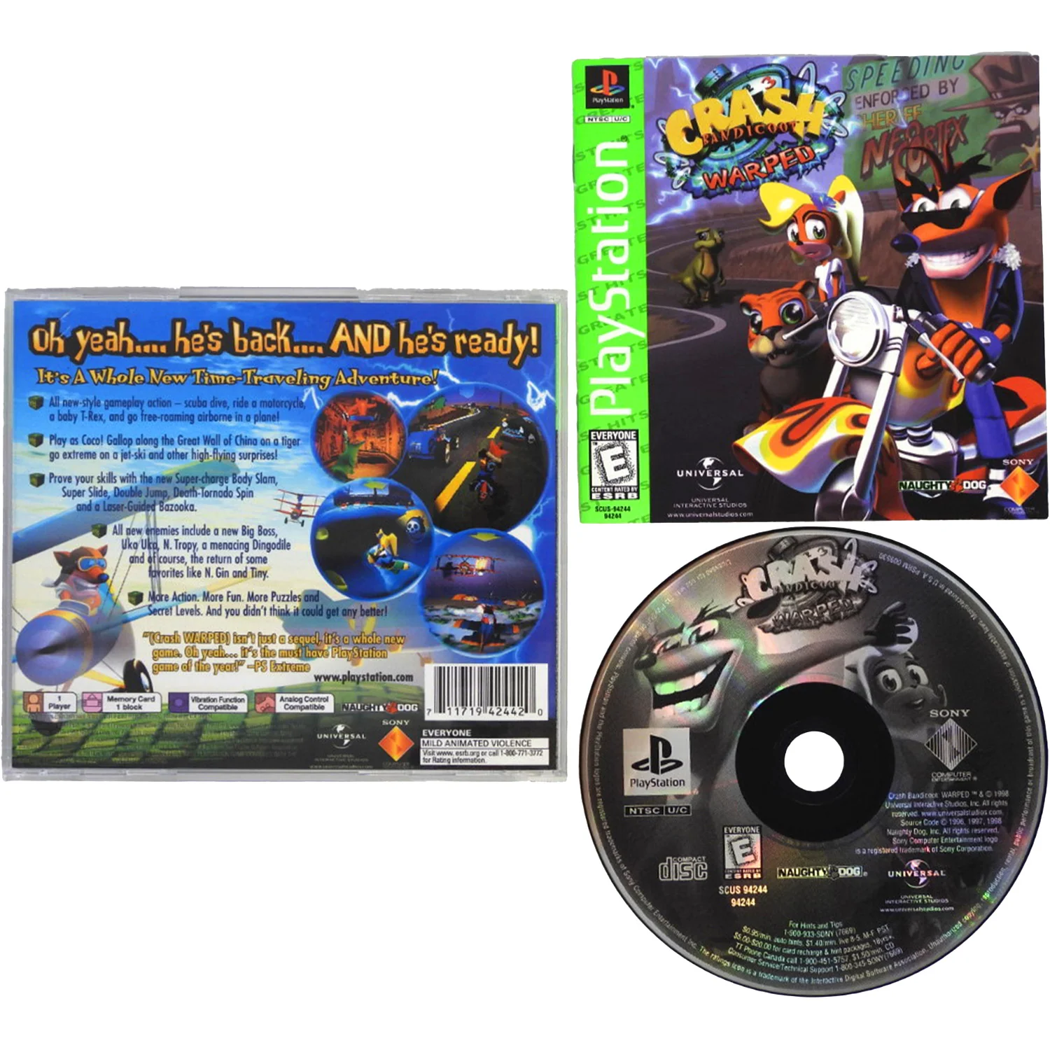 Crash Bandicoot Warped [Greatest Hits] (PlayStation / PS1)