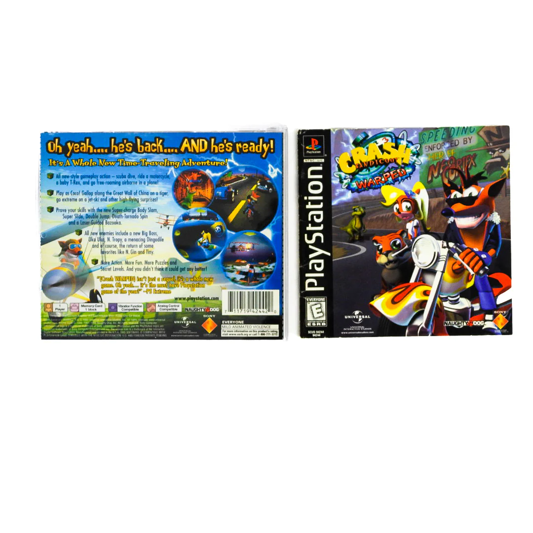 Crash Bandicoot: Warped [Lenticular Cover] (PlayStation / PS1) - Image 2