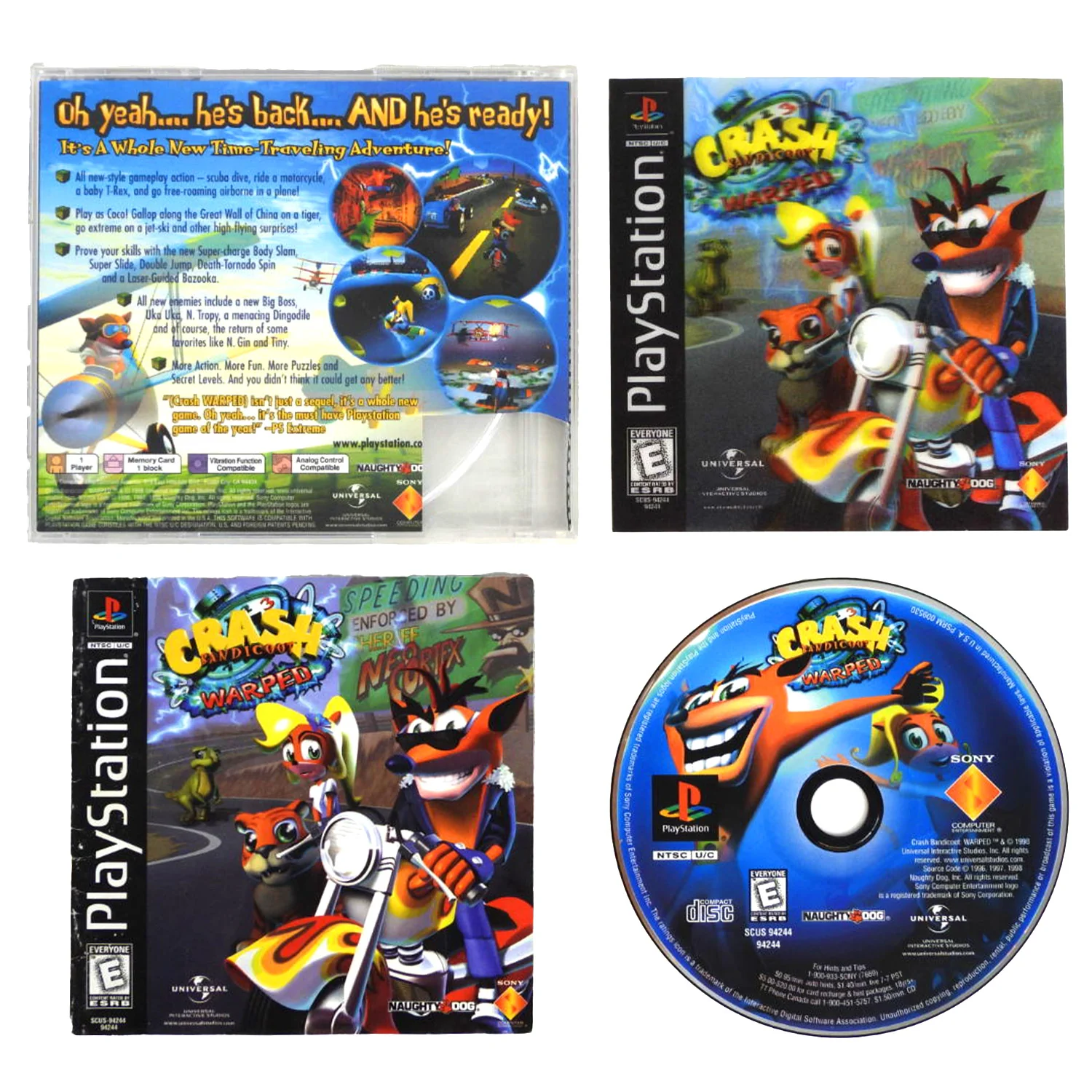 Crash Bandicoot: Warped [Lenticular Cover] (PlayStation / PS1) - Image 4
