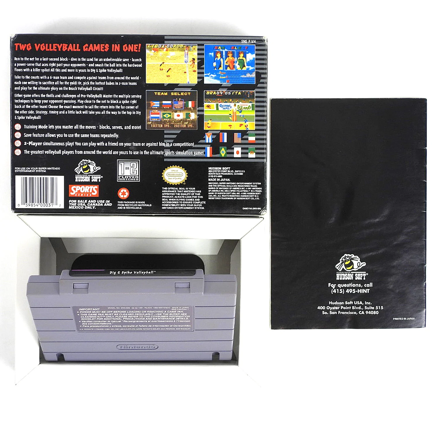 Dig And Spike Volleyball (Super Nintendo / SNES) - Image 2