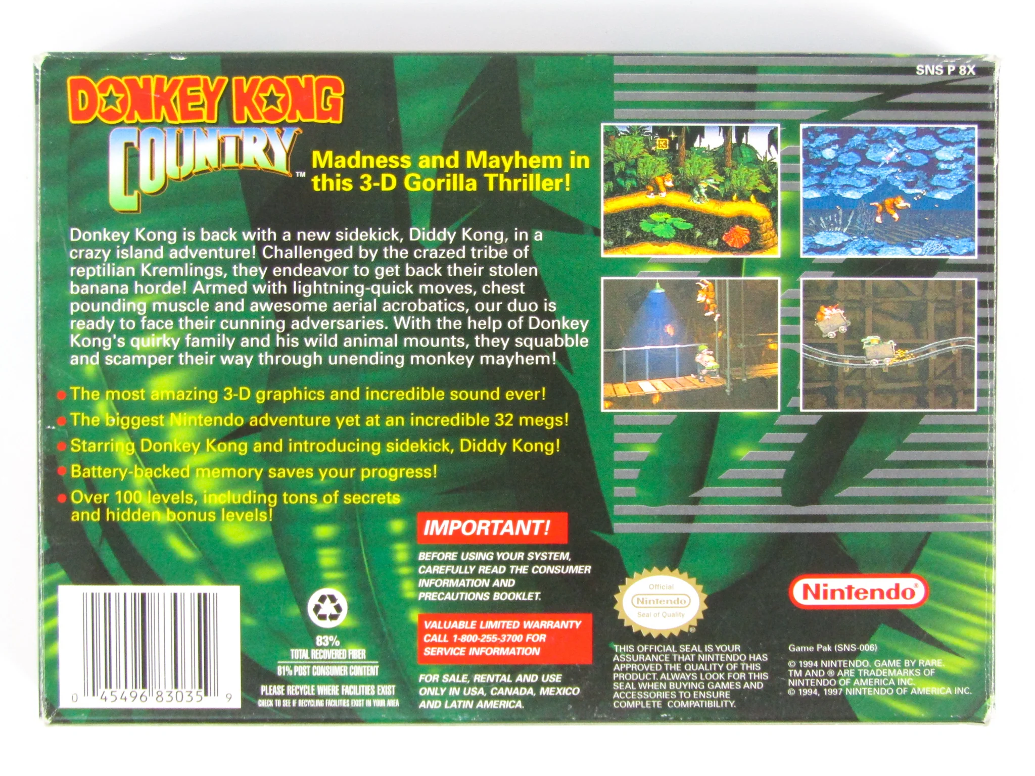 Donkey Kong Country [Player's Choice] (Super Nintendo / SNES) - Image 9