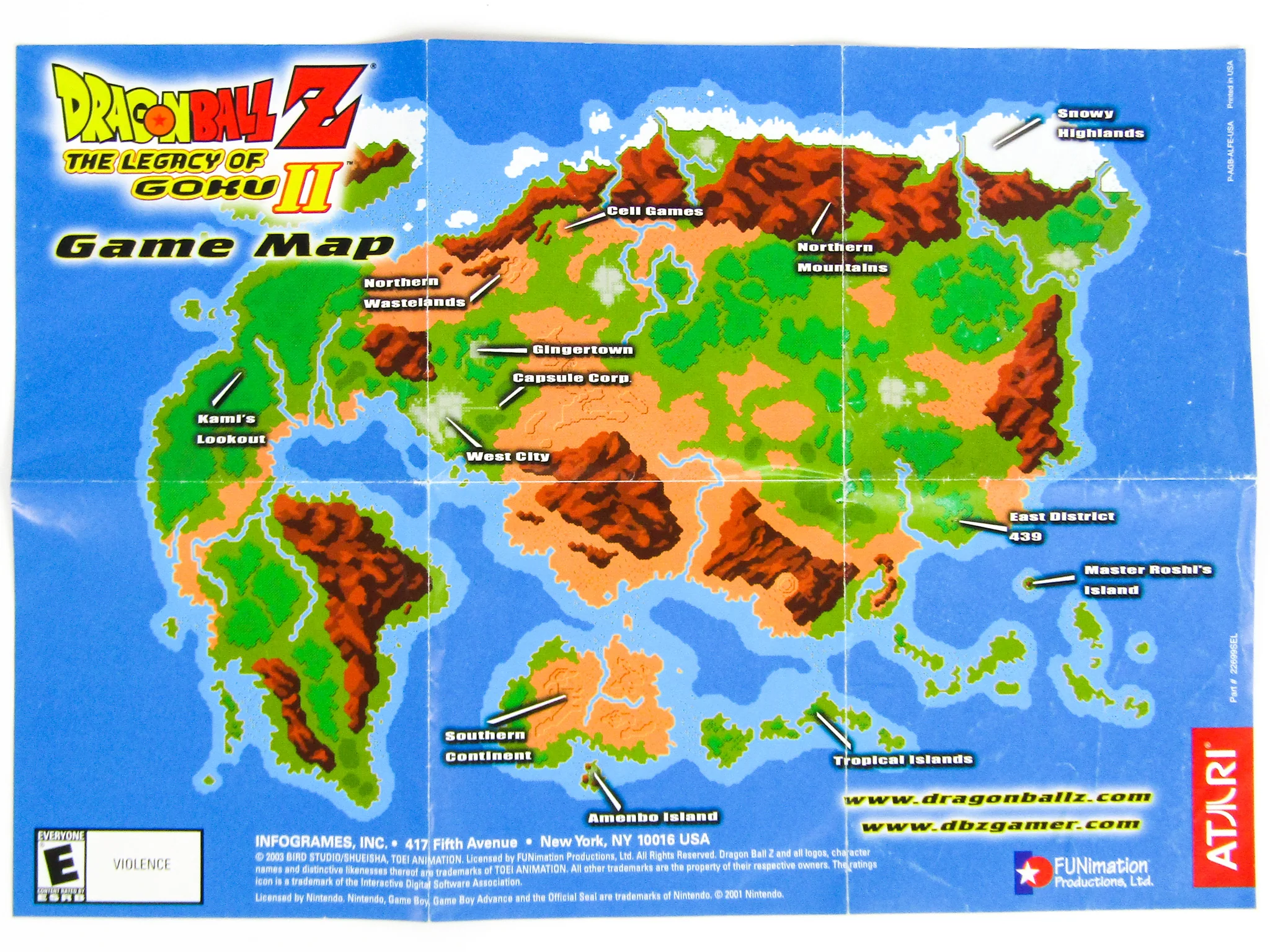 Dragon Ball Z Legacy Of Goku II 2 [Map] (Nintendo Game Boy Advance / GBA)