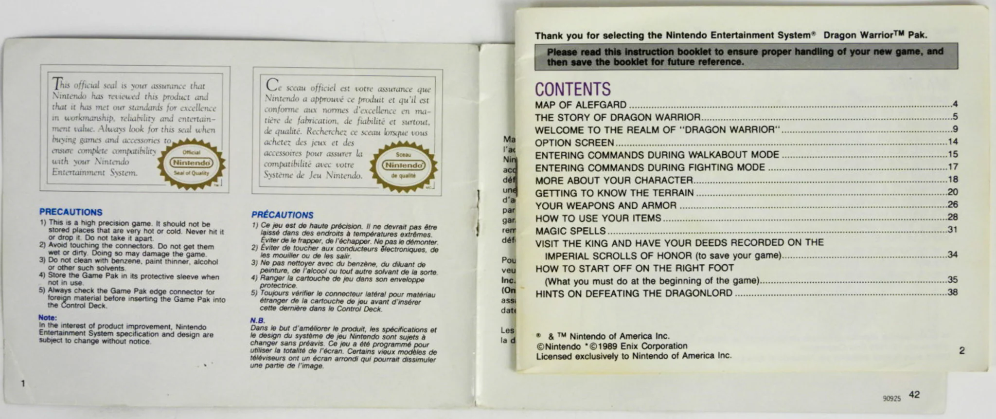 Dragon Warrior [Manual] [CAN Version] (Nintendo / NES) - Image 7