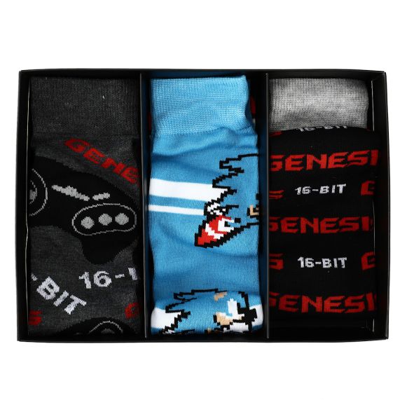 Ensemble boîte cadeau Sega Genesis de 3 Paires de Bas Sonic - Image 2