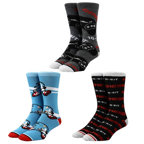 Ensemble boîte cadeau Sega Genesis de 3 Paires de Bas Sonic - Image 3