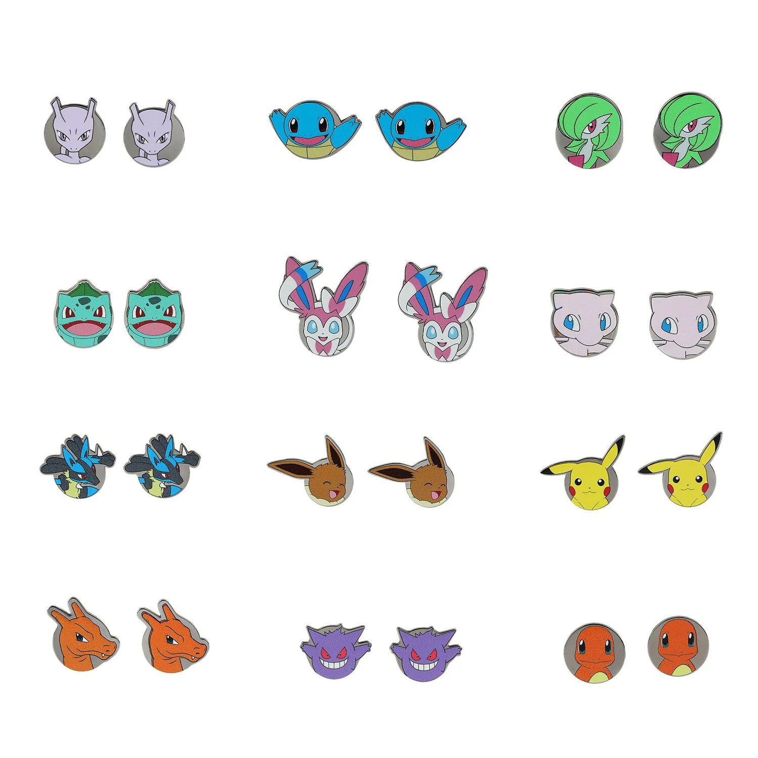 Ensemble de 12 boucles d'oreilles visage de Pokemon - Image 2
