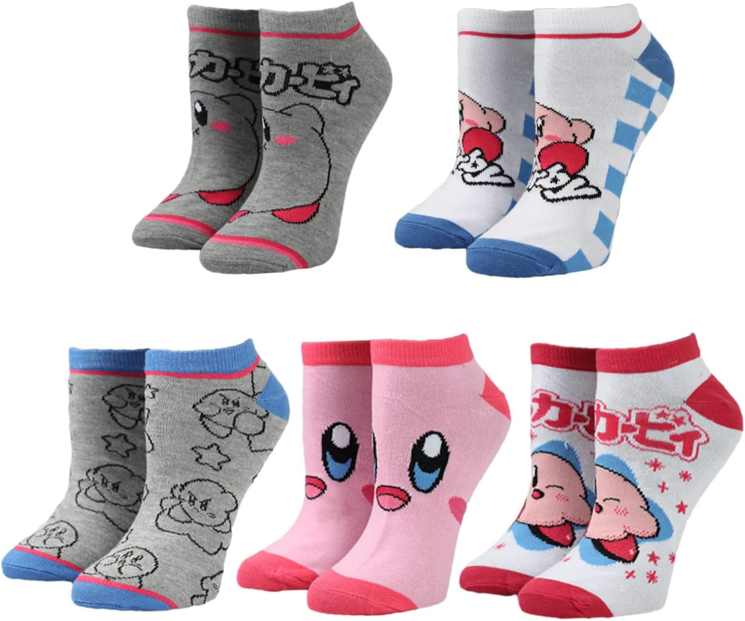 Ensemble de 5 Paires de Bas courts Kirby pour femmes