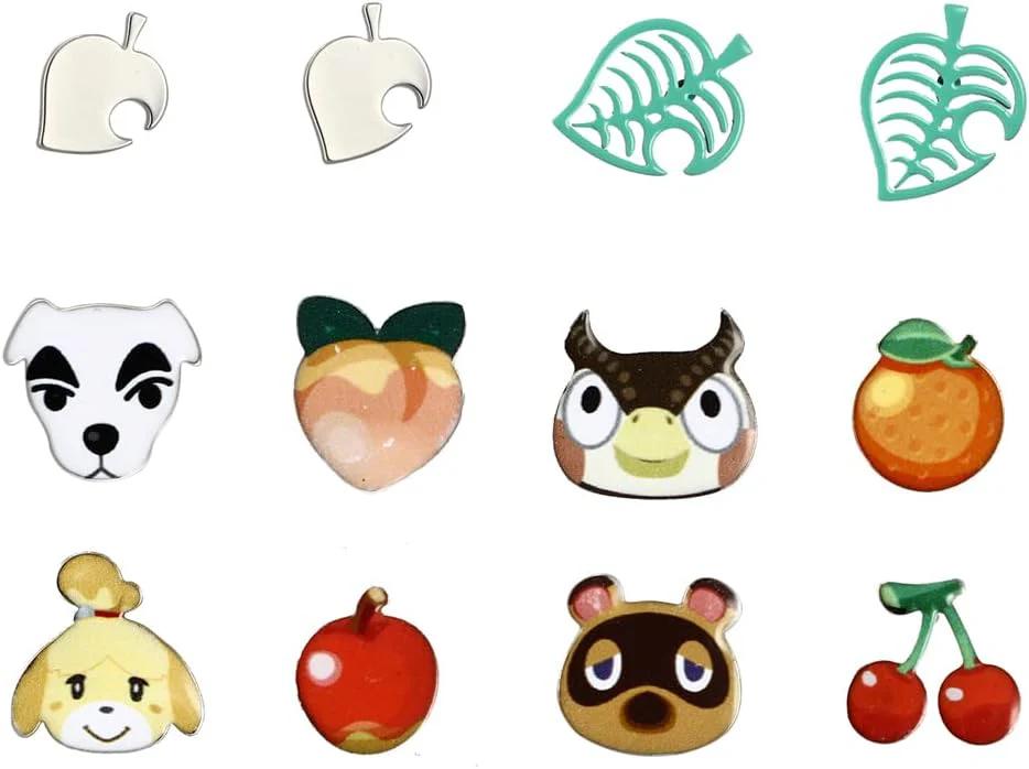 Ensemble de 6 Boucles d'oreilles Animal Crossing New Horizons - Image 2