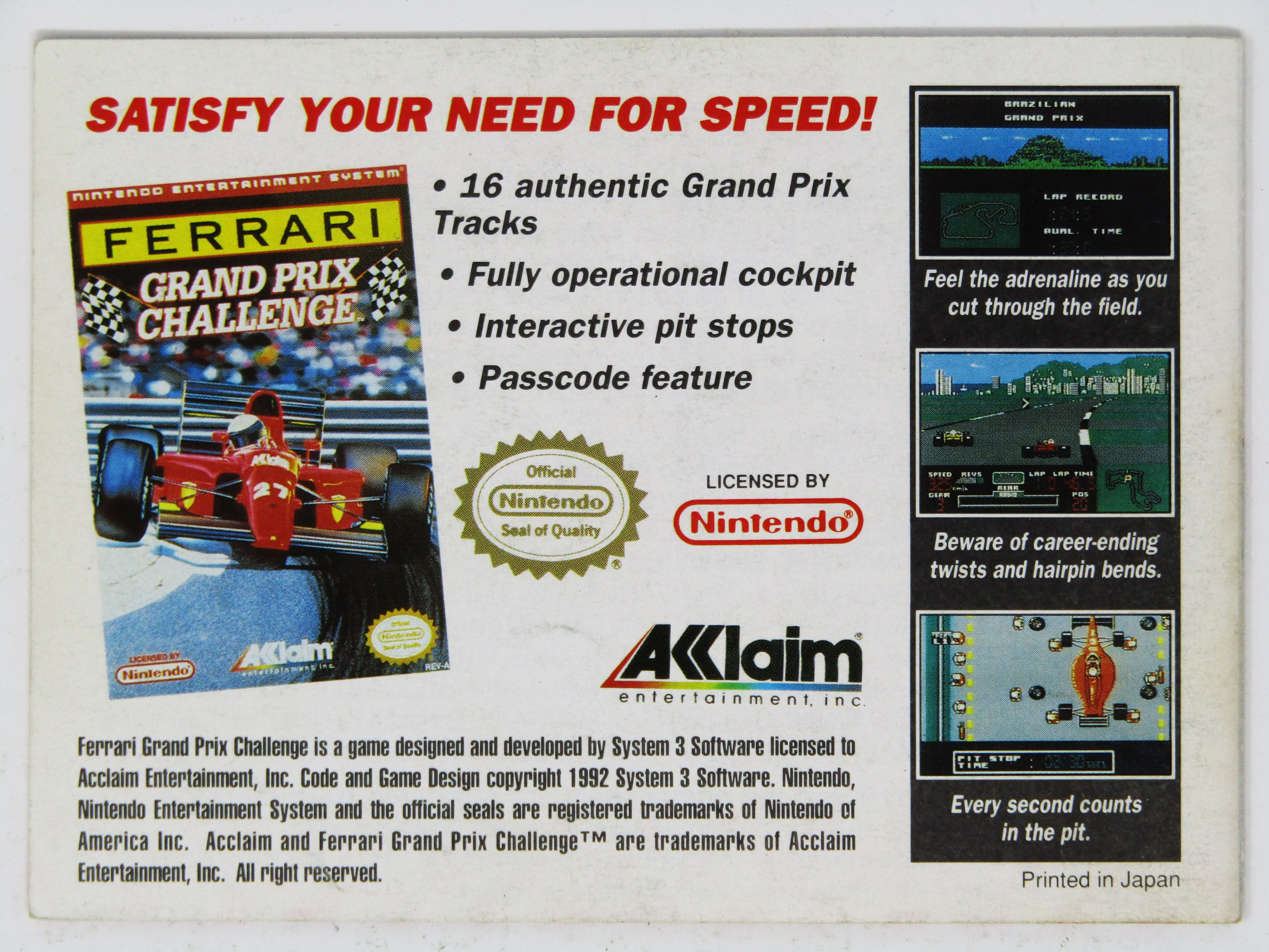 Ferrari Grand Prix Challenge [Manual] (Nintendo Game Boy) - Image 2