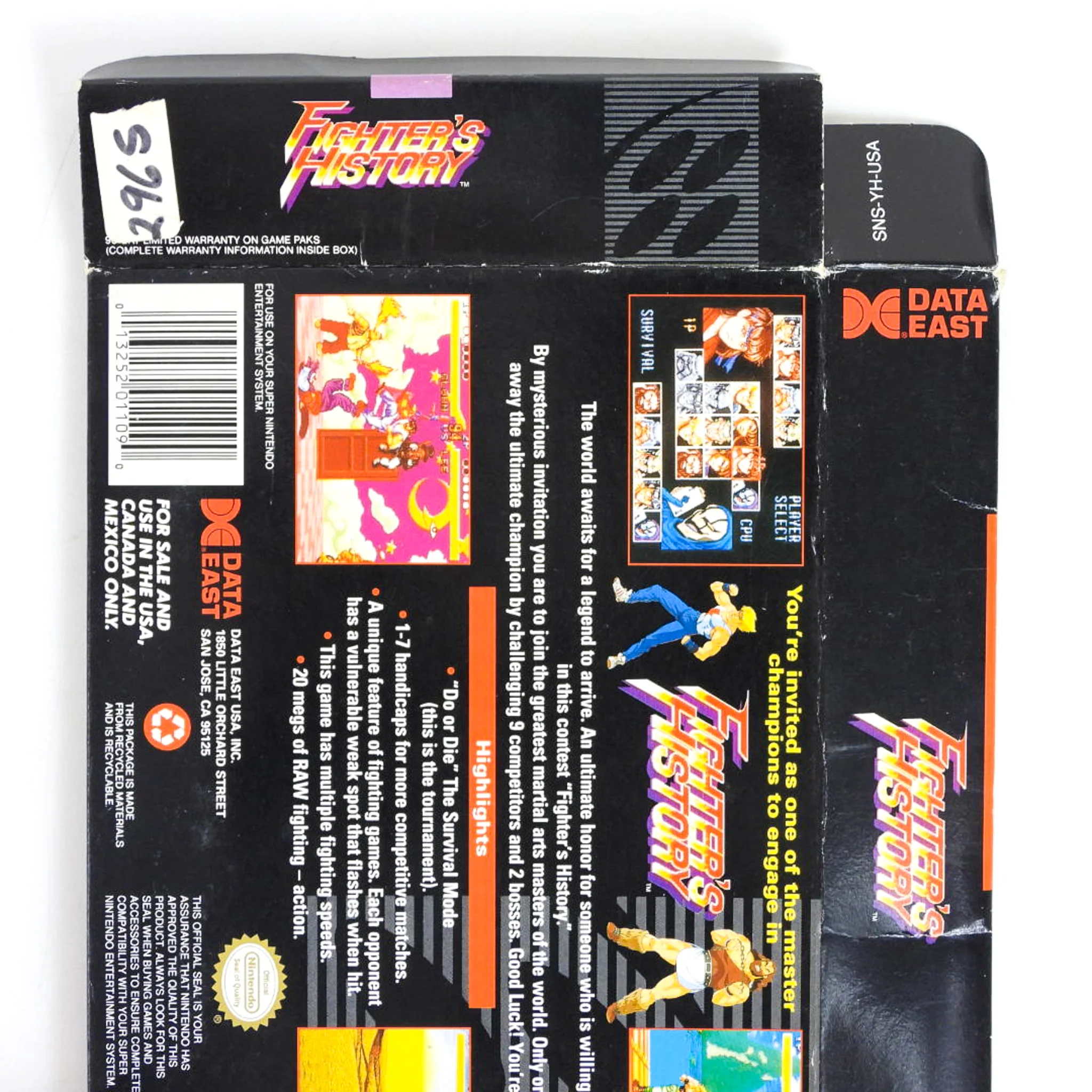 Fighter's History [Box] (Super Nintendo / SNES) - Image 2
