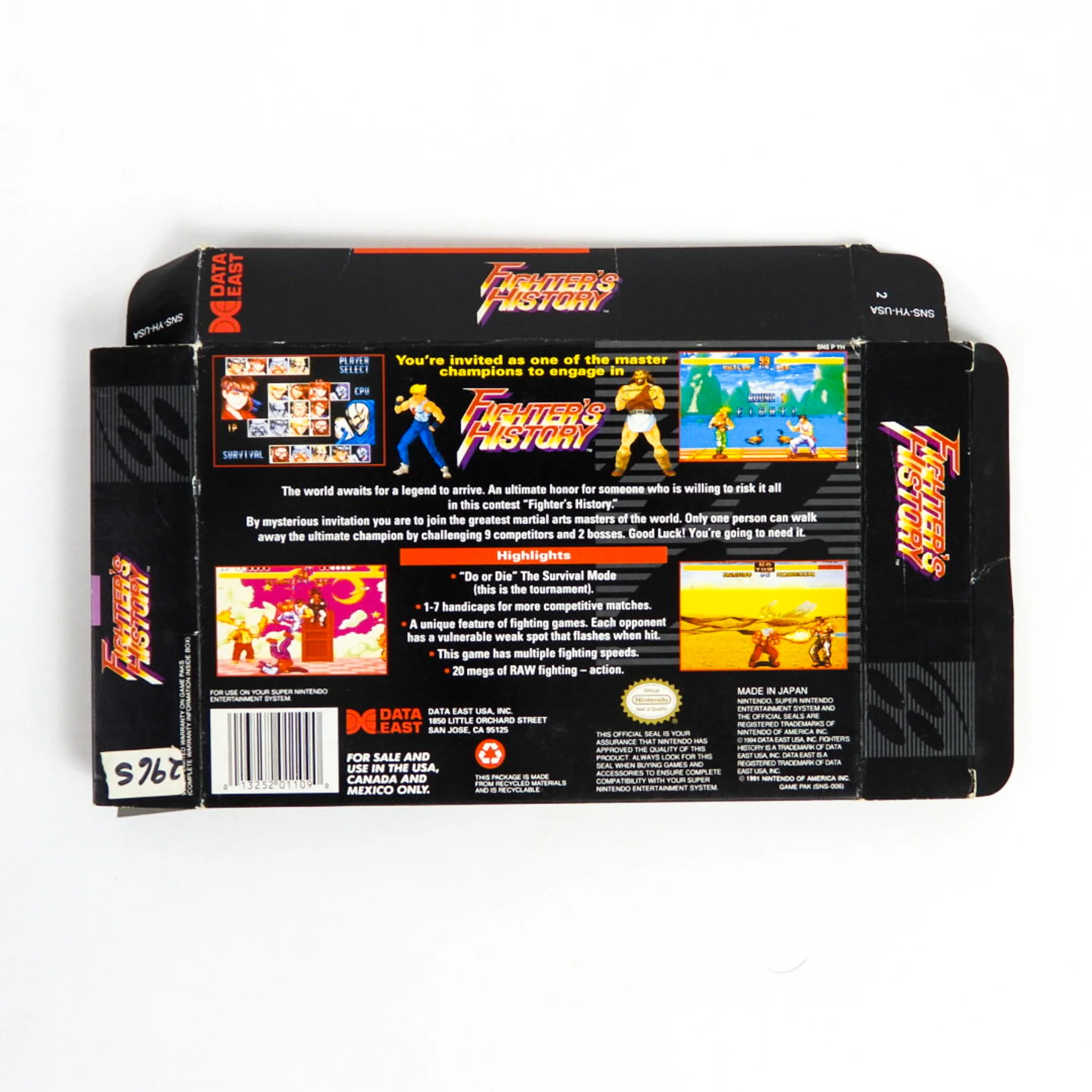 Fighter's History [Box] (Super Nintendo / SNES) - Image 4