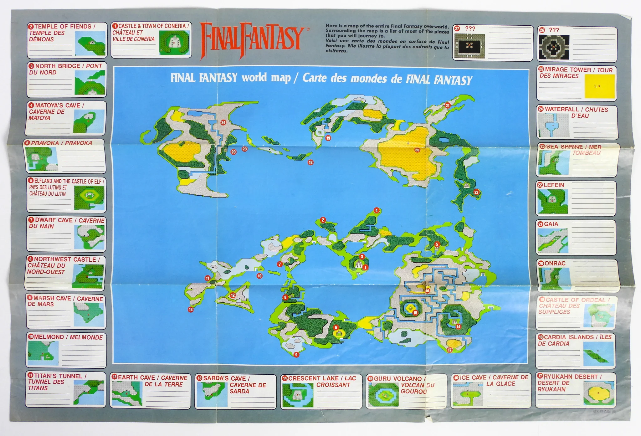Final Fantasy Game World [Map] (Nintendo / NES) - Image 2