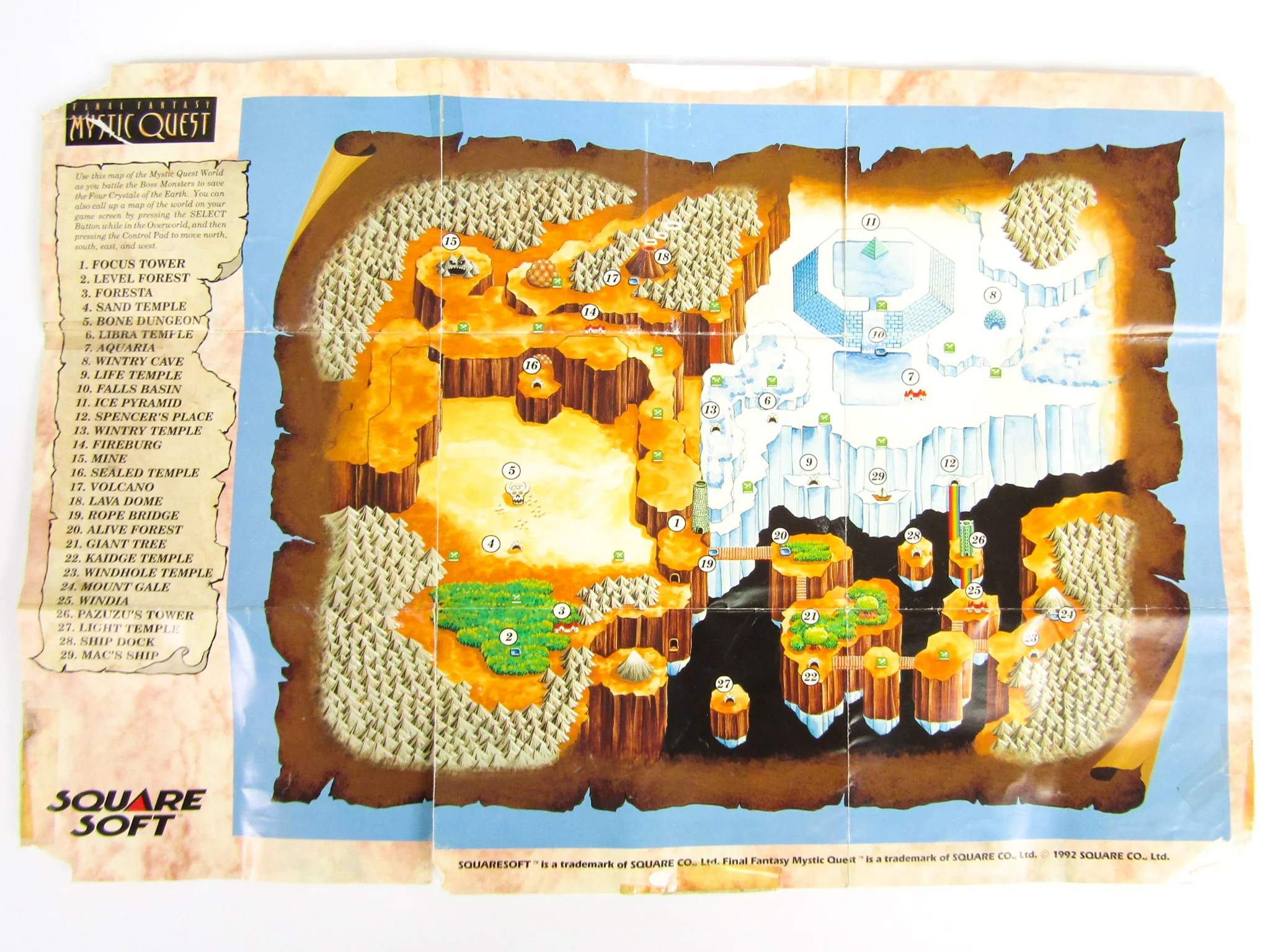 Final Fantasy Mystic Quest [Map] (Super Nintendo / SNES) - Image 4
