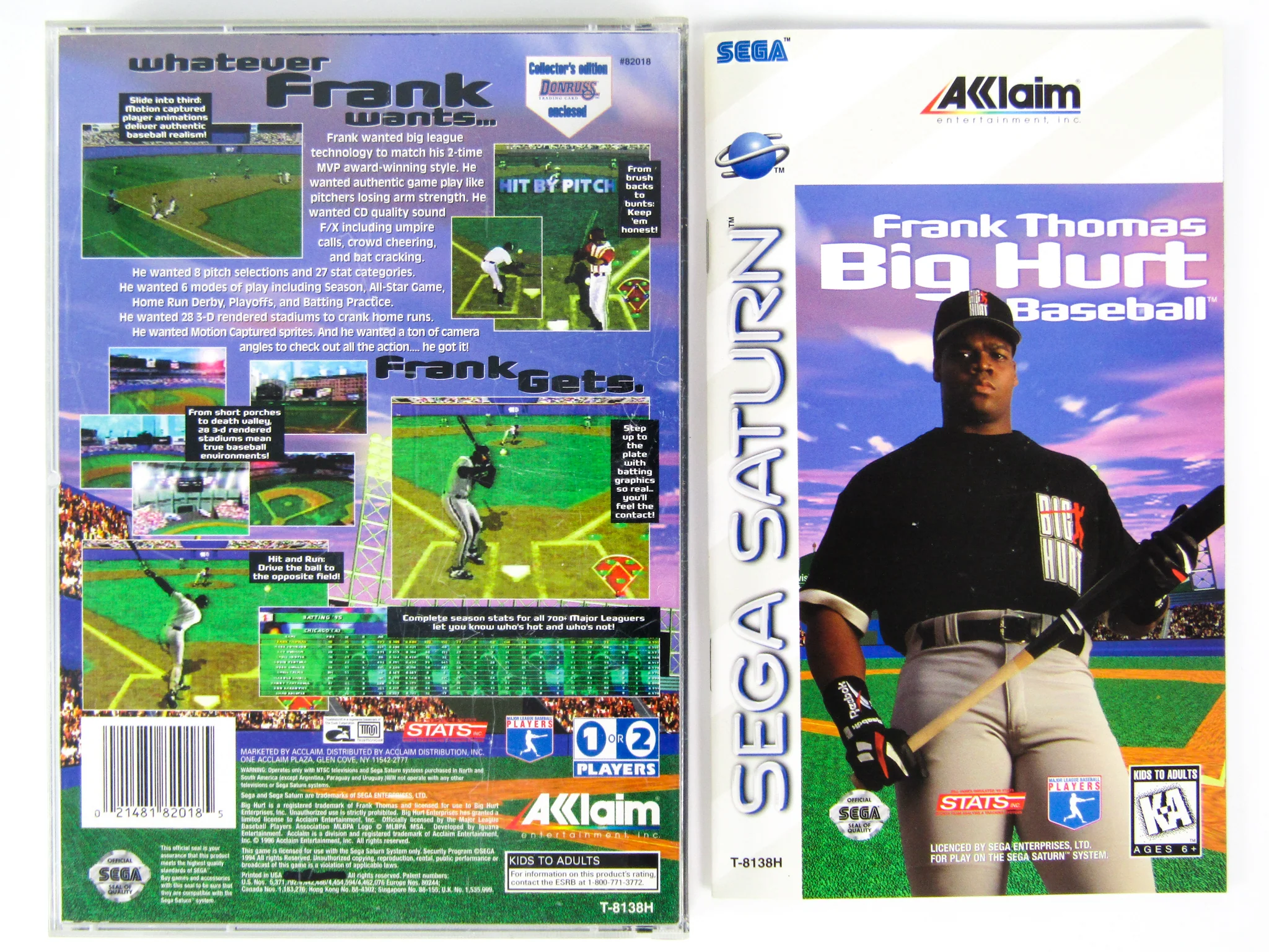Frank Thomas Big Hurt Baseball (Sega Saturn) - Image 2