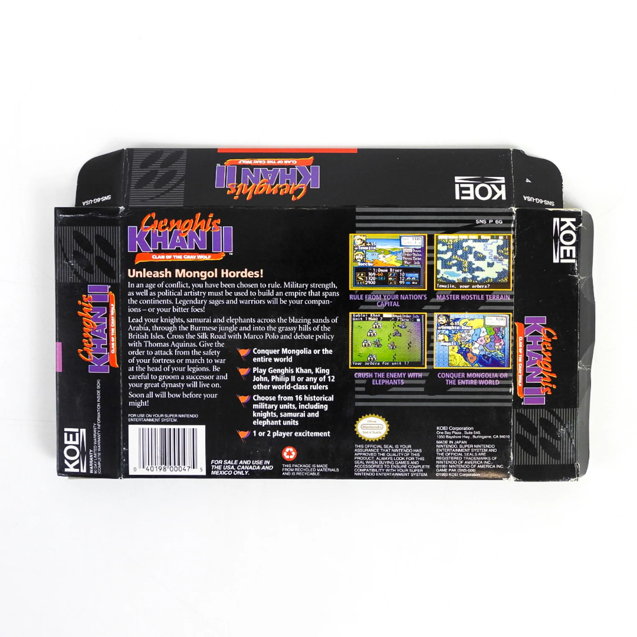 Genghis Khan II 2 Clan of the Gray Wolf [Box] (Super Nintendo / SNES) - Image 2