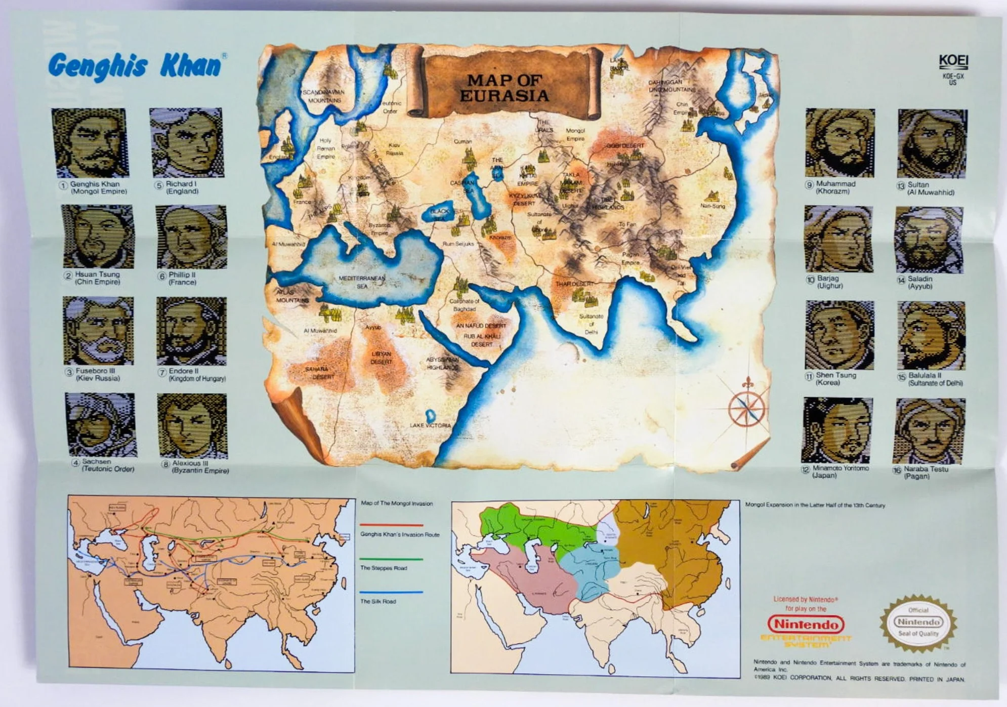 Genghis Khan [Poster] (Nintendo / NES) - Image 2