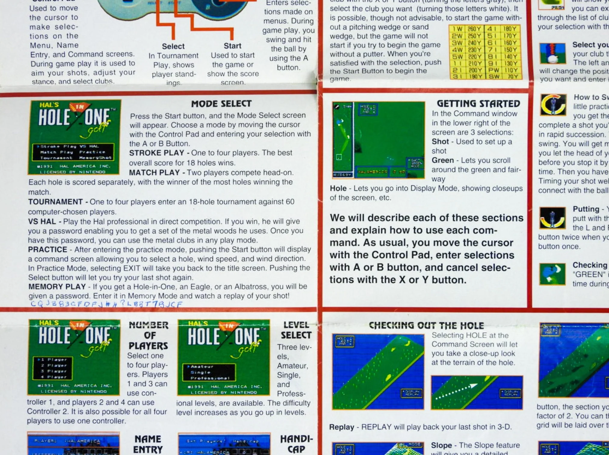 Hal's Hole In One Golf [Poster] (Super Nintendo / SNES) - Image 3