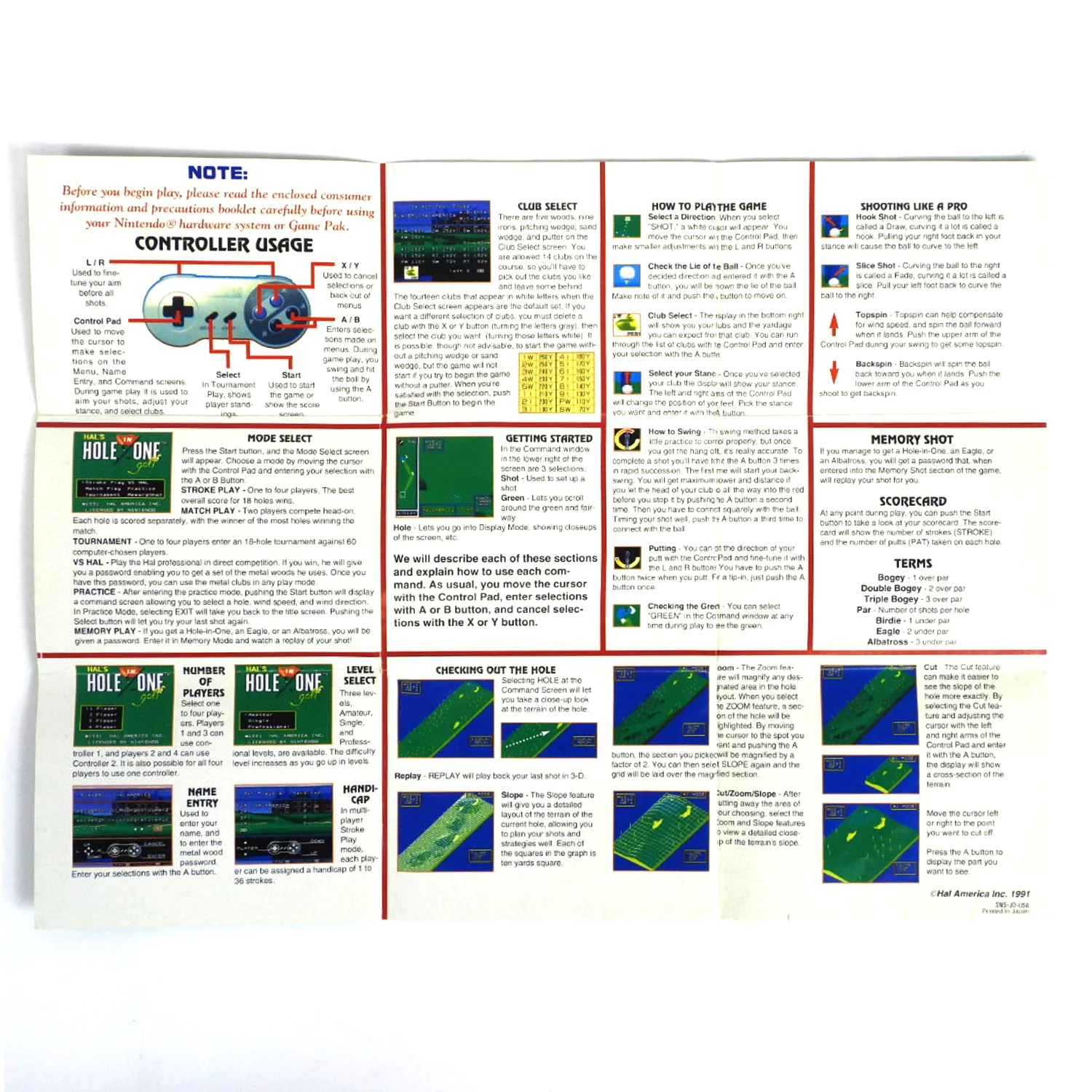 Hal's Hole In One Golf (Super Nintendo / SNES) - Image 5
