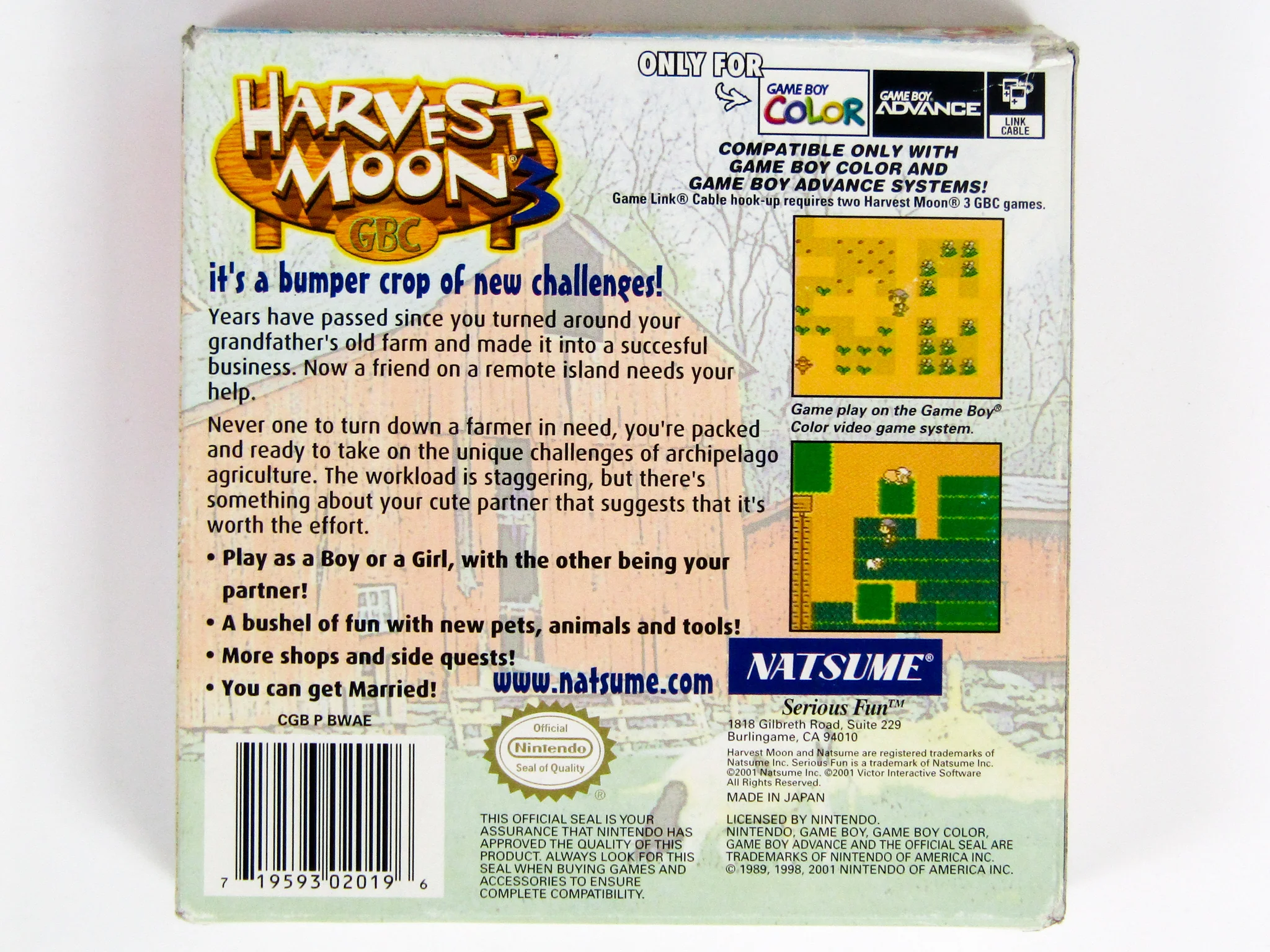 Harvest Moon 3 (Nintendo Game Boy Color / GBC) - Image 3